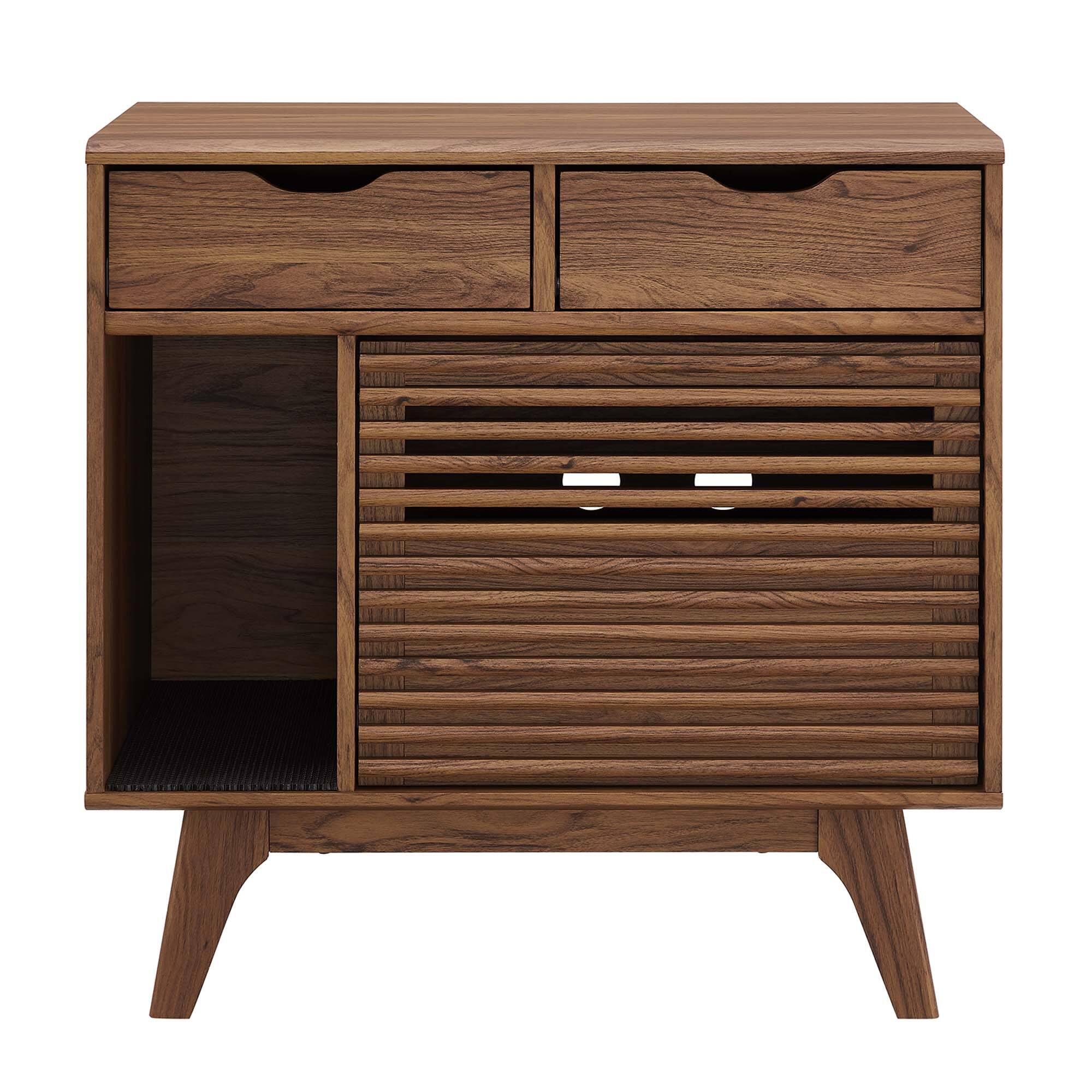 Alt View 9. Modway - Render Cat Cabinet by Modway - Walnut.