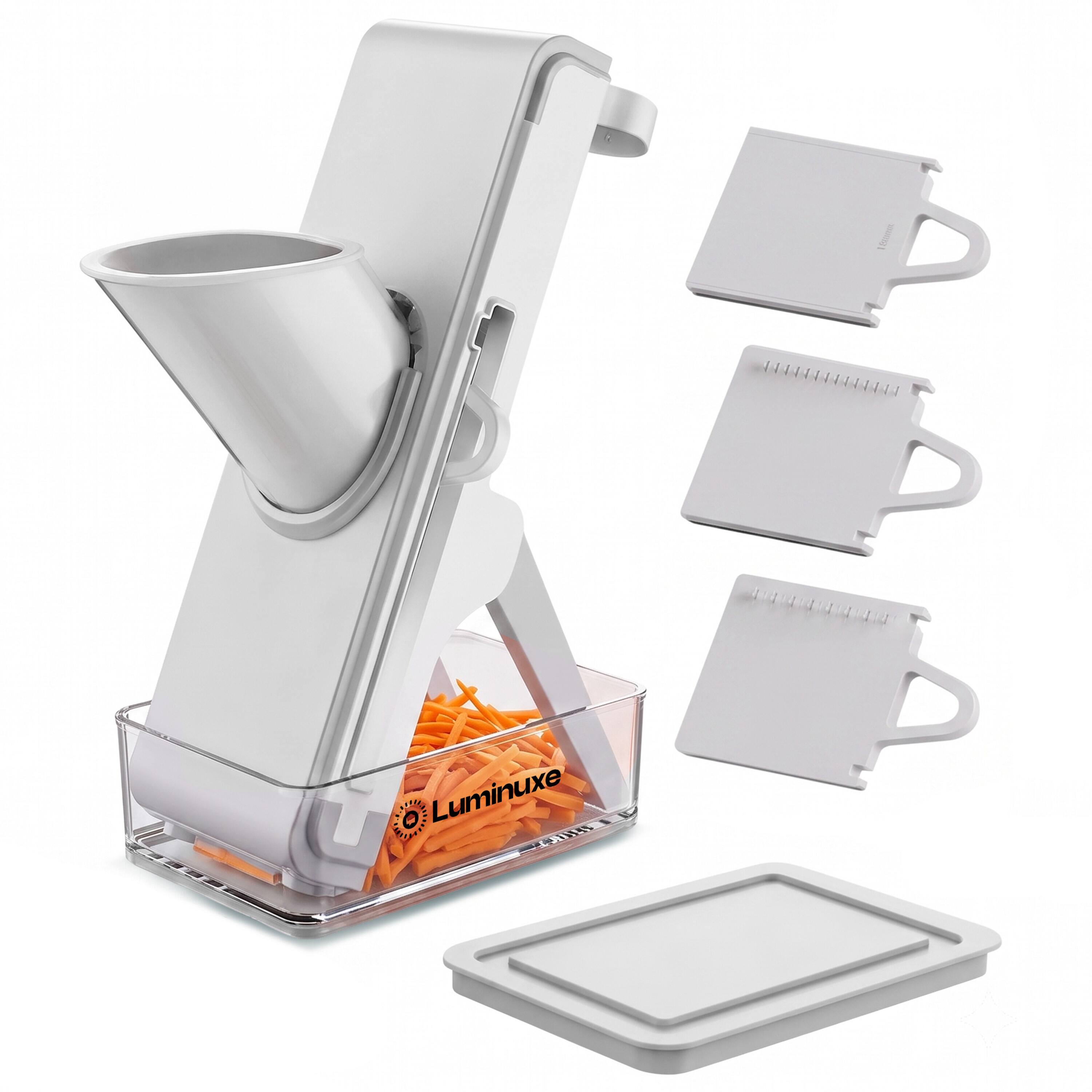 Luminuxe - Mandoline Slicer with Container, Adjustable Vegetable Slicer, Foldable Manual Chopper, Multipurpose Julienne Cutter - White price history on PriceWatchPro