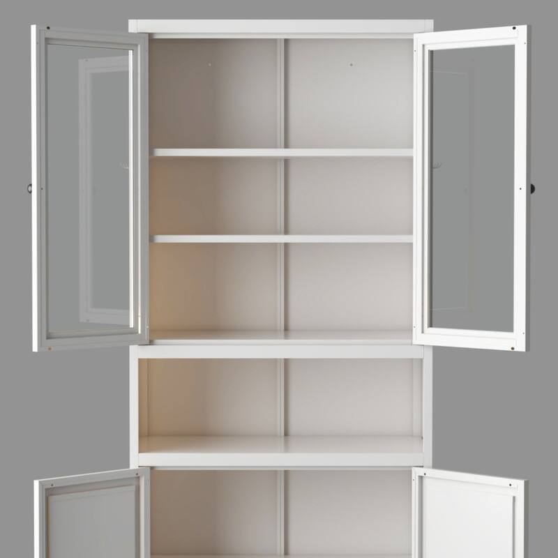 Alt View 10. ALEXOUN - 72" Metal Pantry Cabinet, Heavy Duty Stainless Steel with Adjustable Shelves, Freestanding Storage for Kitchen, Pantry - White.