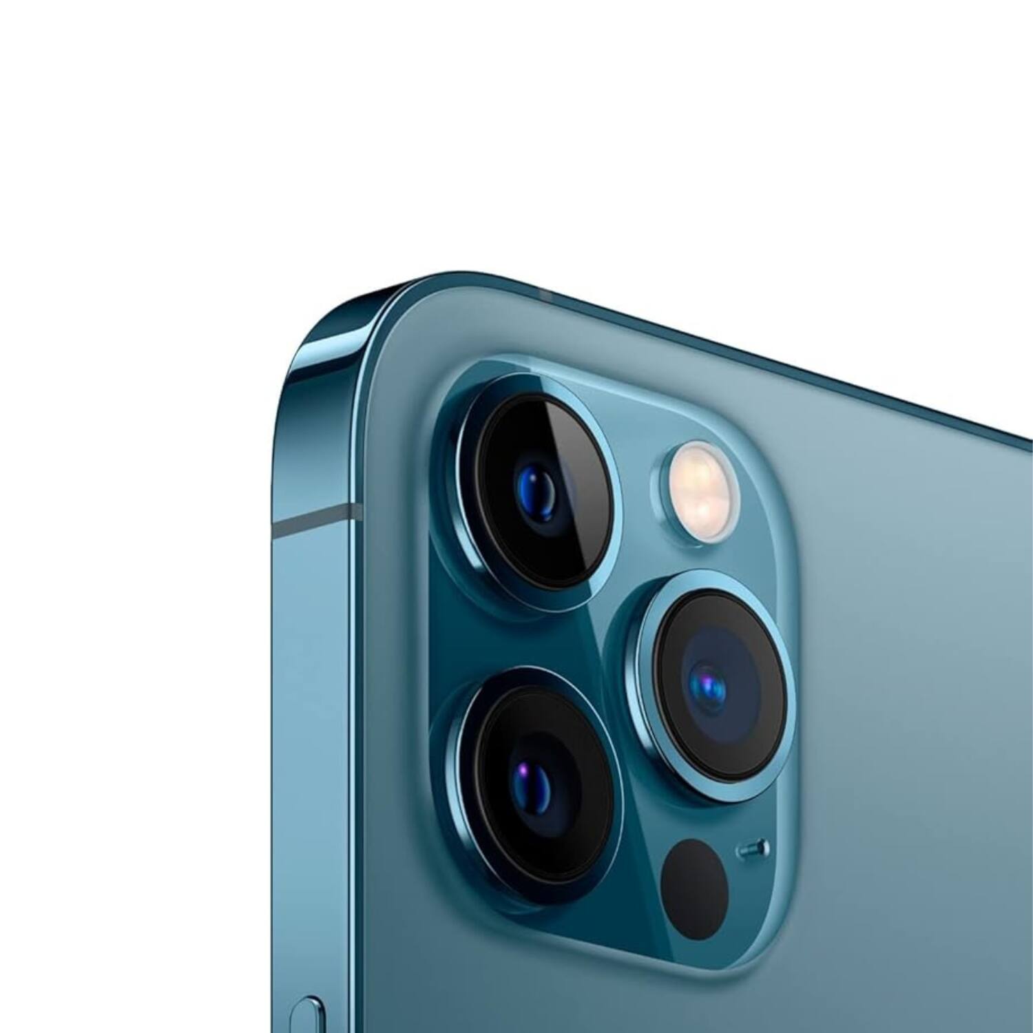 Back. Apple - iPhone 12 Pro A2341 (Fully Unlocked) 256GB w/ Pre-Installed Tempered Glass - Pacific Blue.