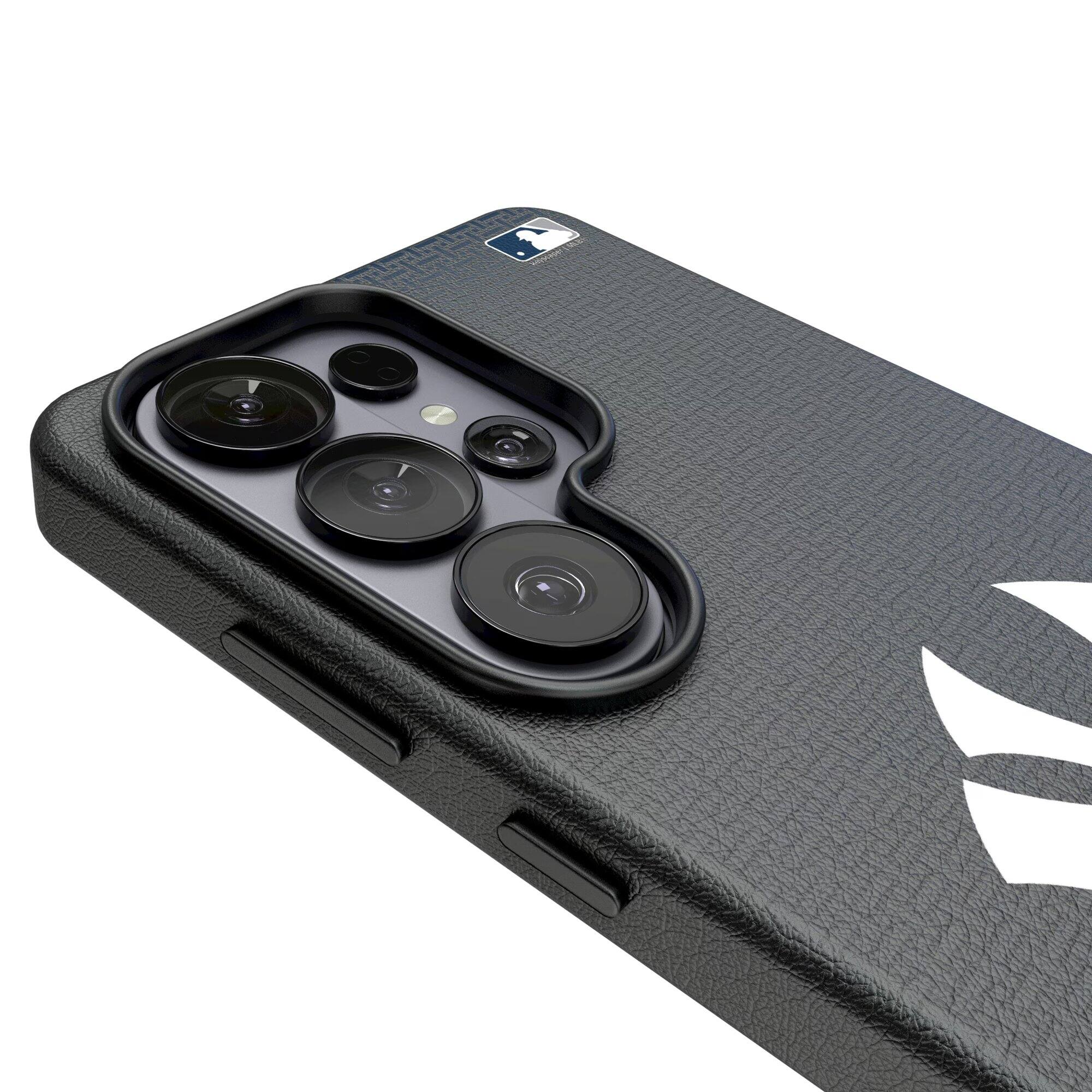 Alt View 2. Keyscaper - New York Yankees Linen Galaxy Magnetic Bump Case - S25 Plus - Black.