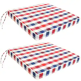 Sunnydaze - Outdoor Square Seat Cushion - 17 in - Set of 2 - Americano