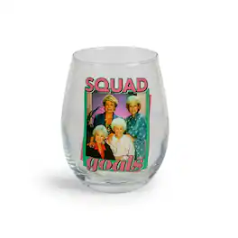Silver Buffalo - The Golden Girls "Squad Goals" Stemless Glass | Holds 20 Ounces - Pink