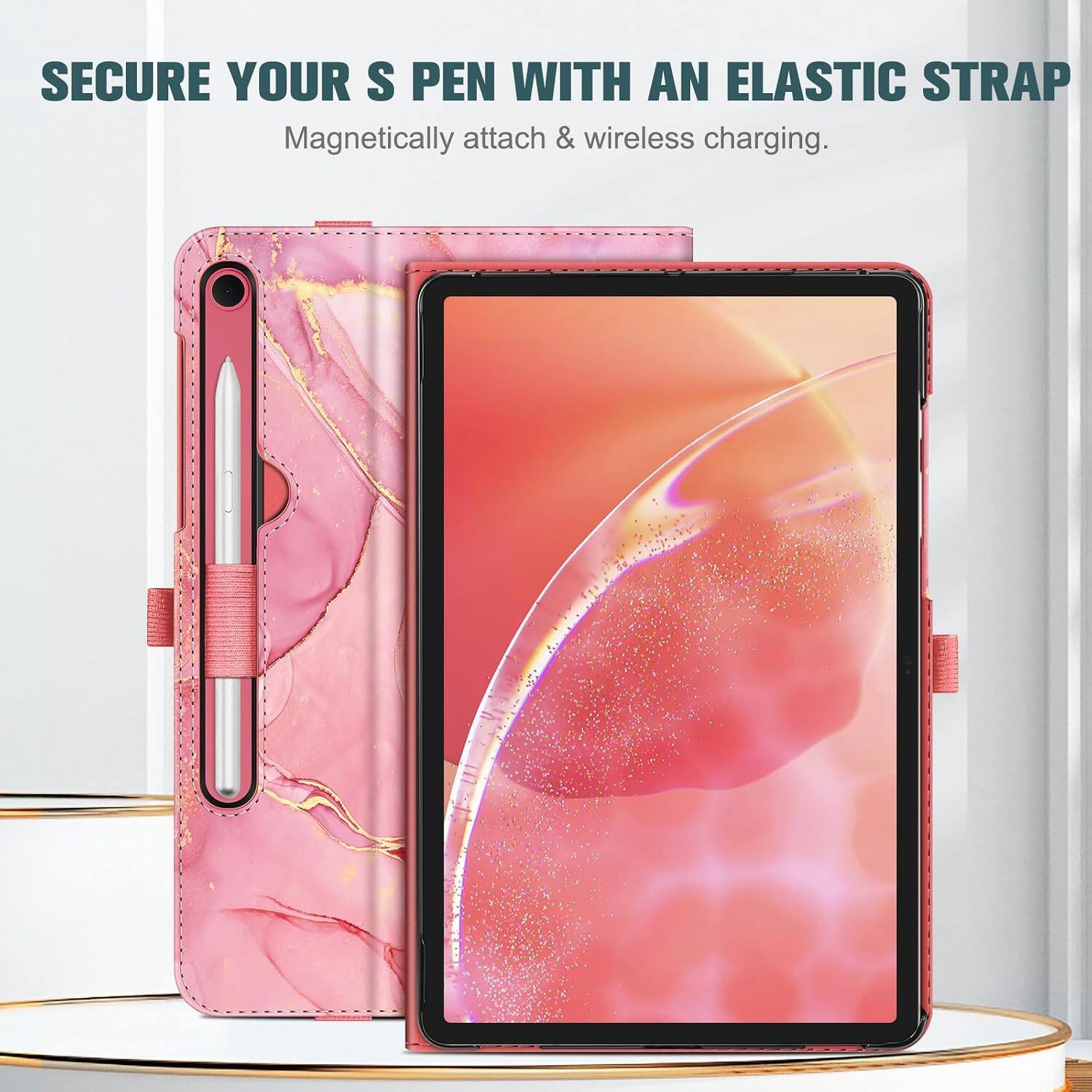 SECURE YOUR S PEN WITH AN ELASTIC STRAP  
Magnetically attach & wireless charging.
