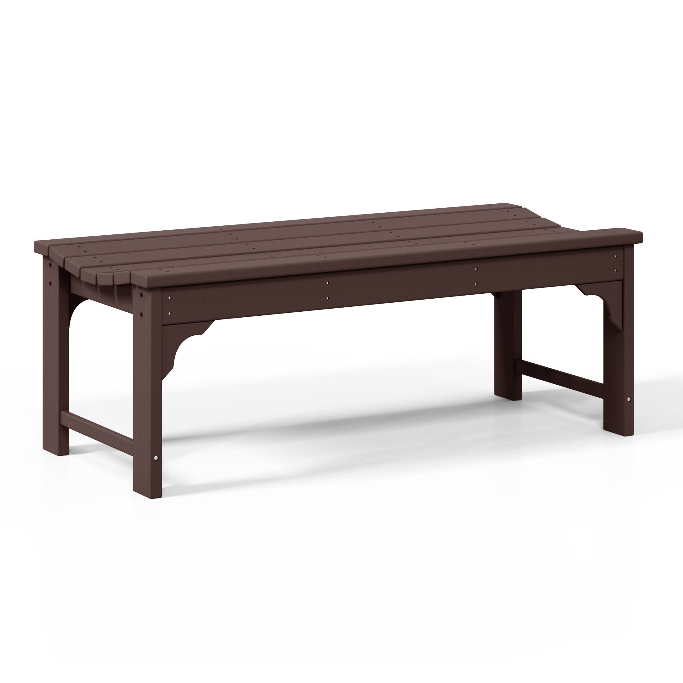 Alt View 2. WestinTrends - WestinTrends Malibu 48" length backless Poly Wood Outdoor / Garden bench - Dark Brown.
