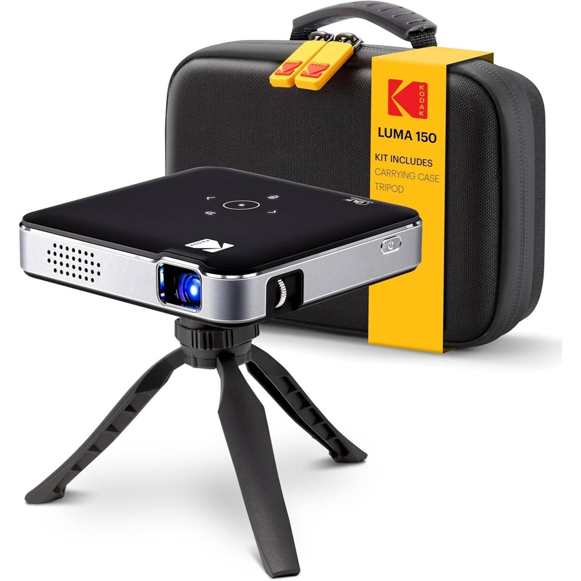 Kodak - Luma 150 Pico Projector, Rechargeable Ultra Mini Projector with Travel Case & Tripod - Black
