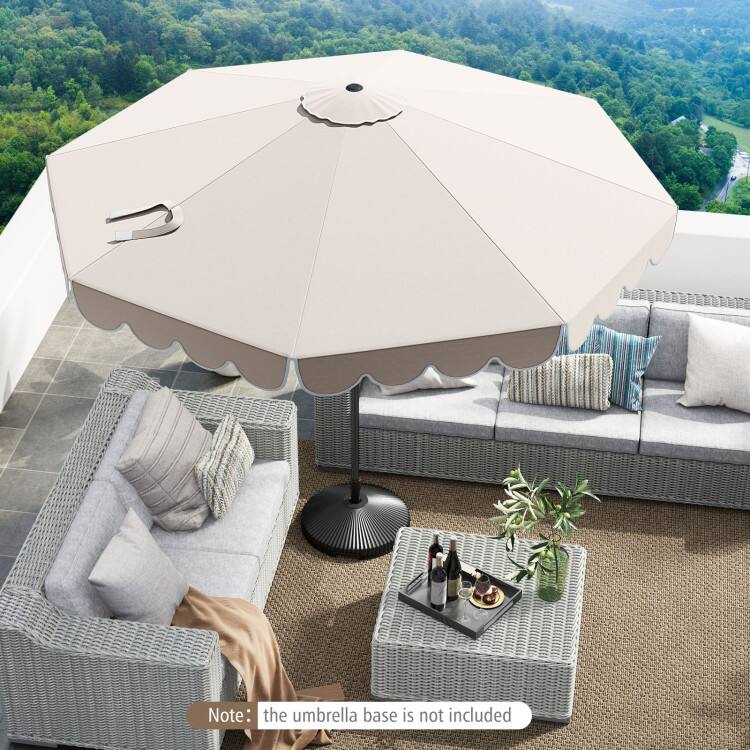 Note: the umbrella base is not included