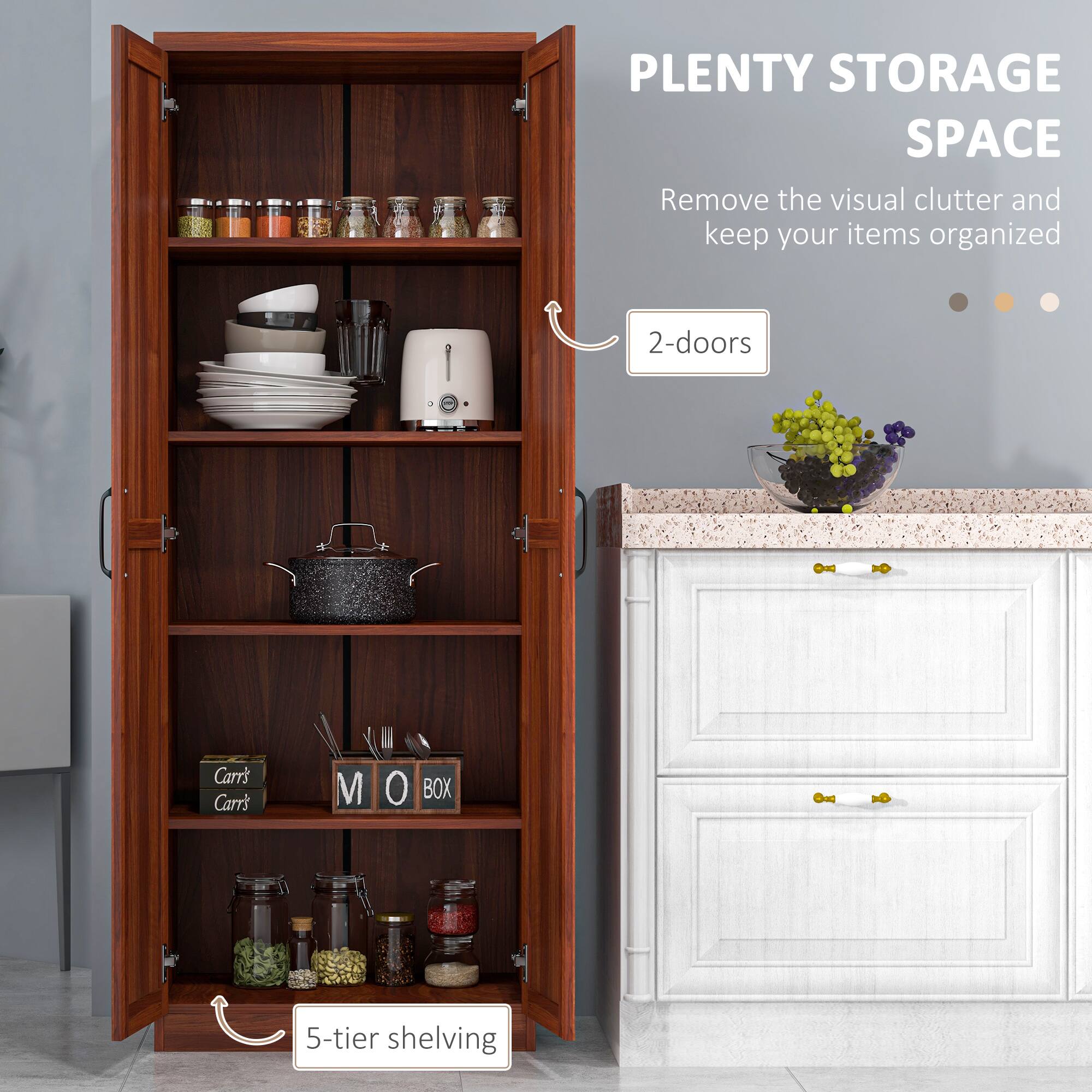 PLENTY STORAGE SPACE, Remove the visual clutter and keep your items organized, 2-doors, Carr's, Carr's, M 0 BOX, 5-tier shelving