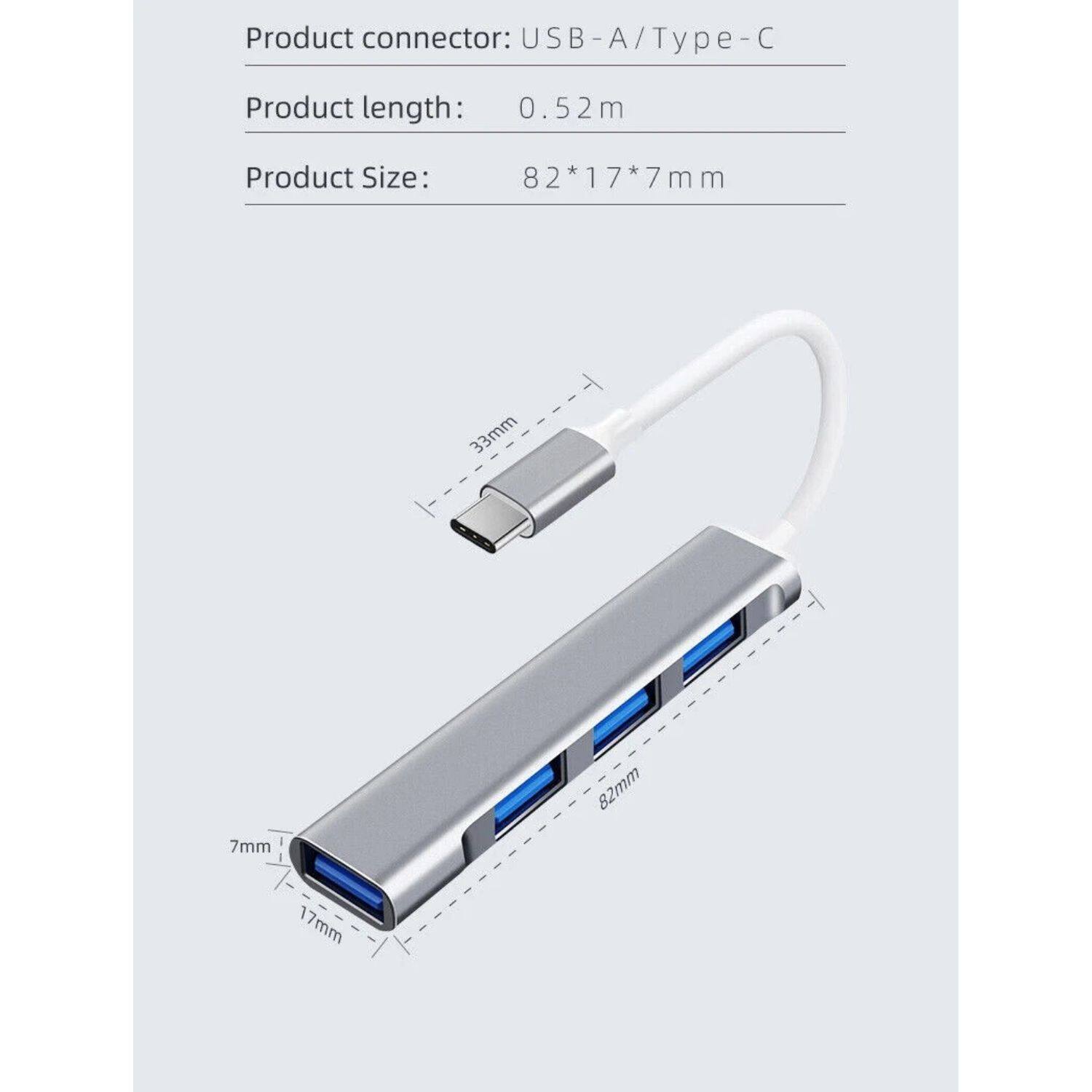 Product connector: USB-A/Type-C

Product length: 0.52m

Product Size: 82*17*7mm