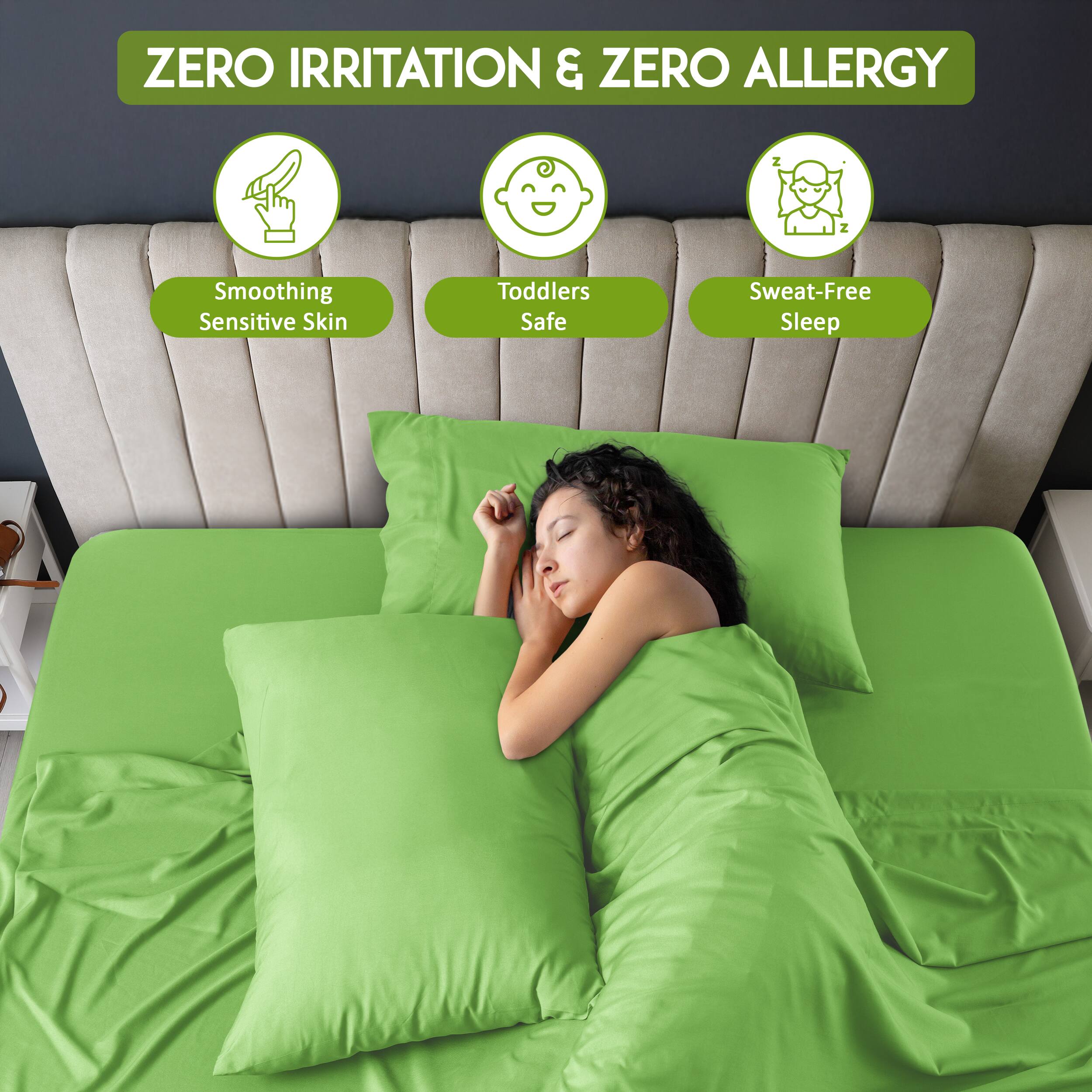 ZERO IRRITATION & ZERO ALLERGY

- Smoothing Sensitive Skin
- Toddlers Safe
- Sweat-Free Sleep