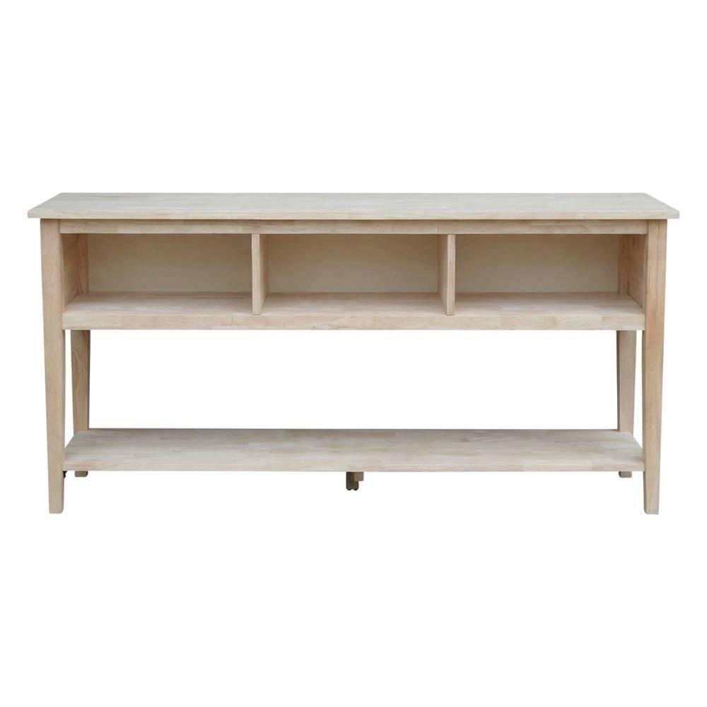Alt View 2. FurniFact - Unfinished 72-Inch TV Stand with Spacious Surface and Sturdy Frame - Brown.