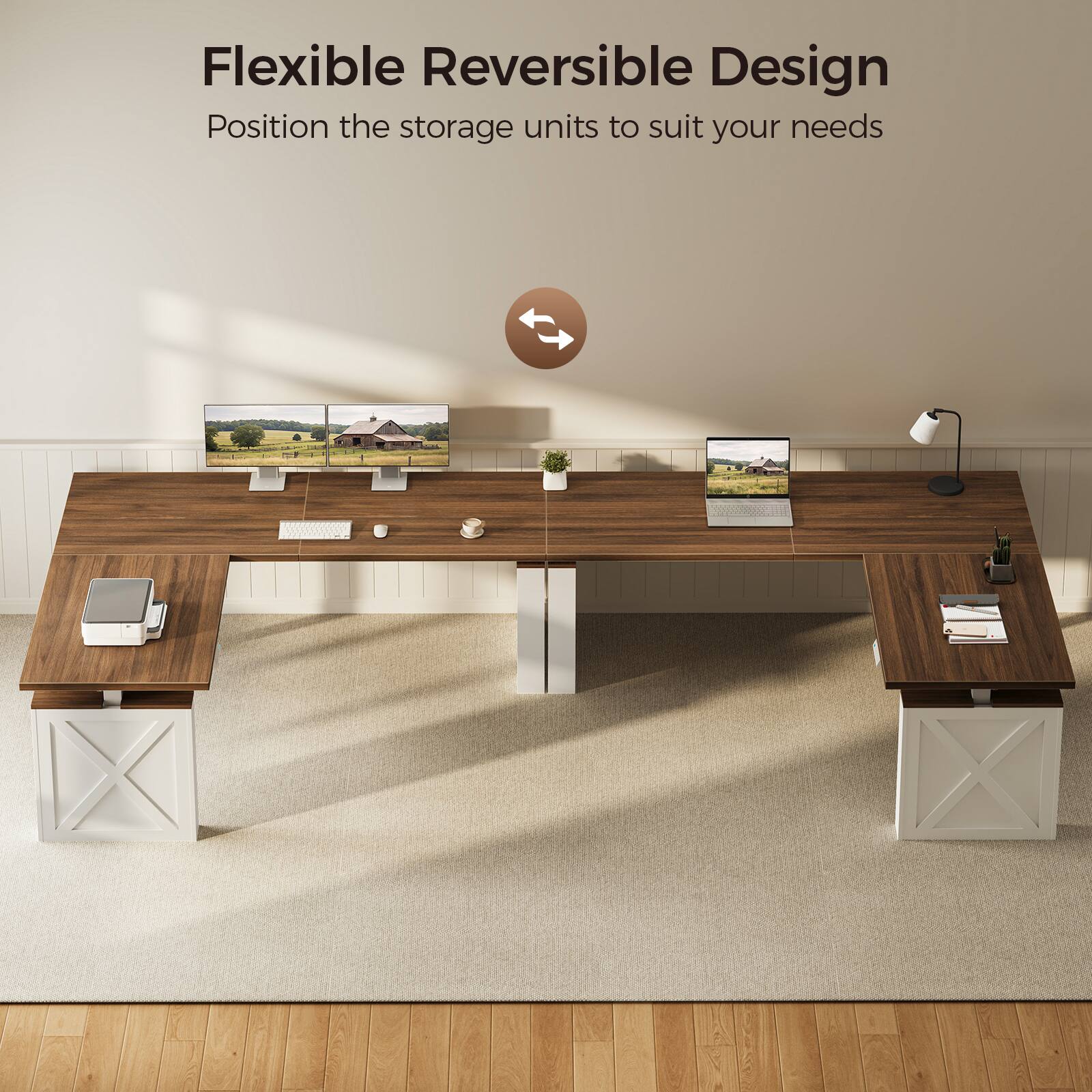 Flexible Reversible Design  
Position the storage units to suit your needs
