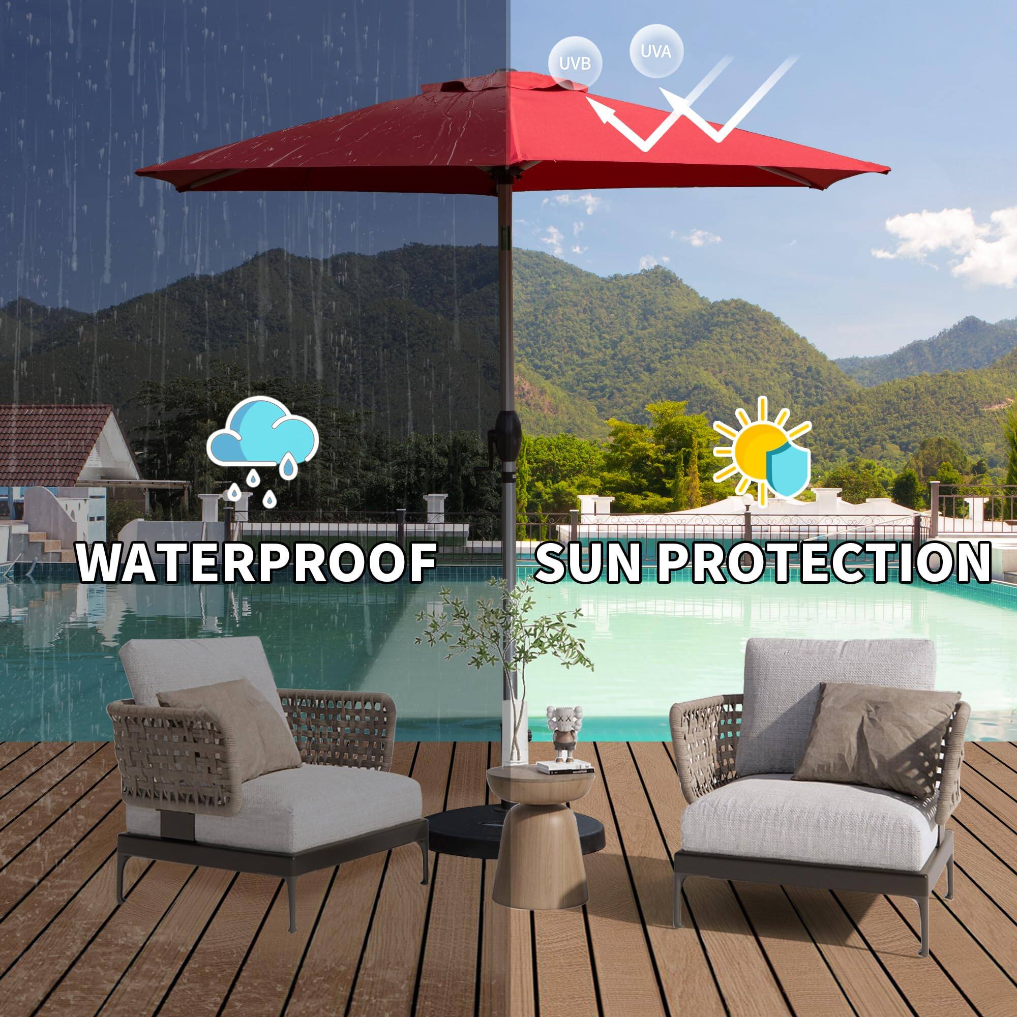 WATERPROOF  
SUN PROTECTION  

UVB UVA