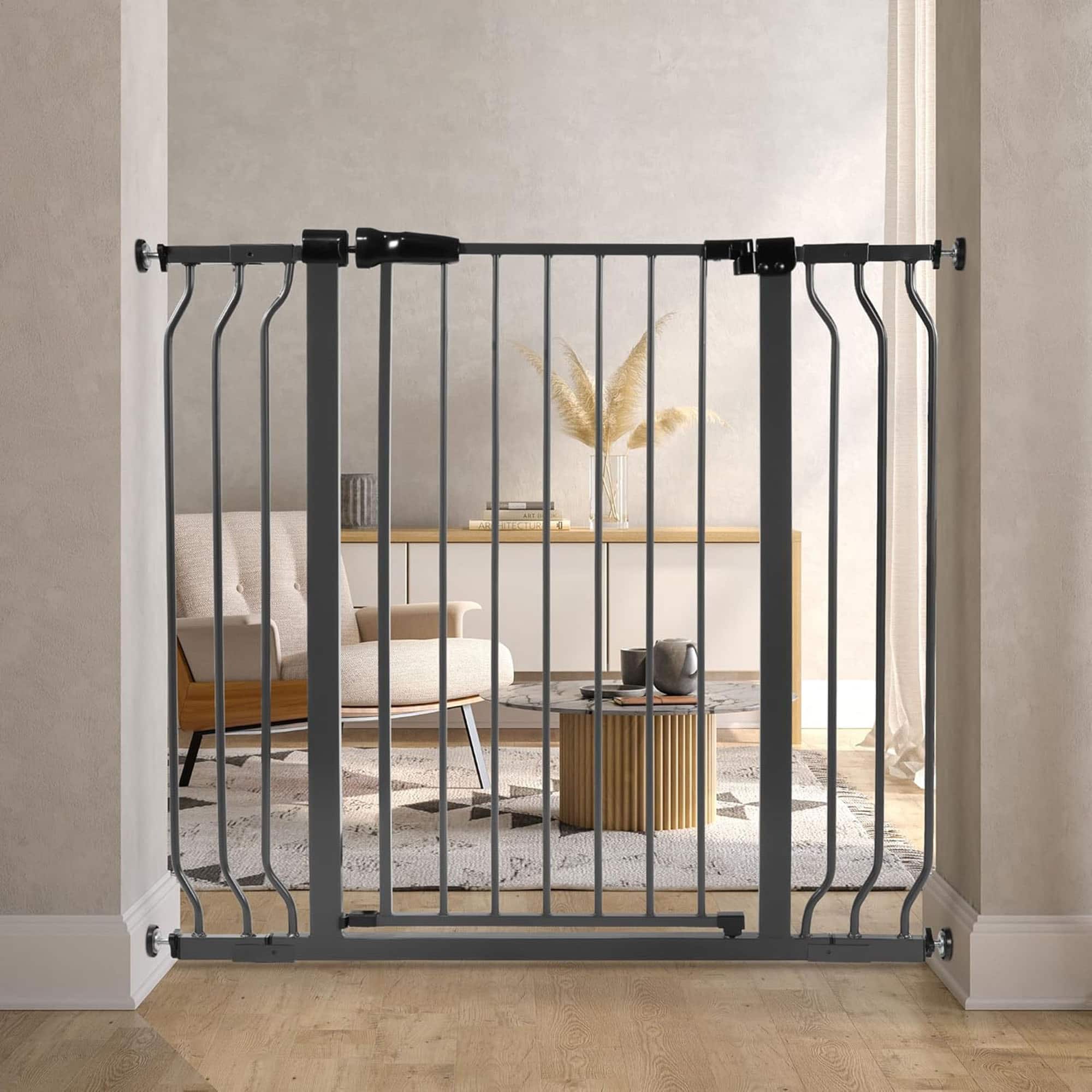 BalanceFrom Fitness - BalanceFrom Walk Thru Safety Gate, Fits 29.1-43.3" Openings, 36” Tall, Graphite