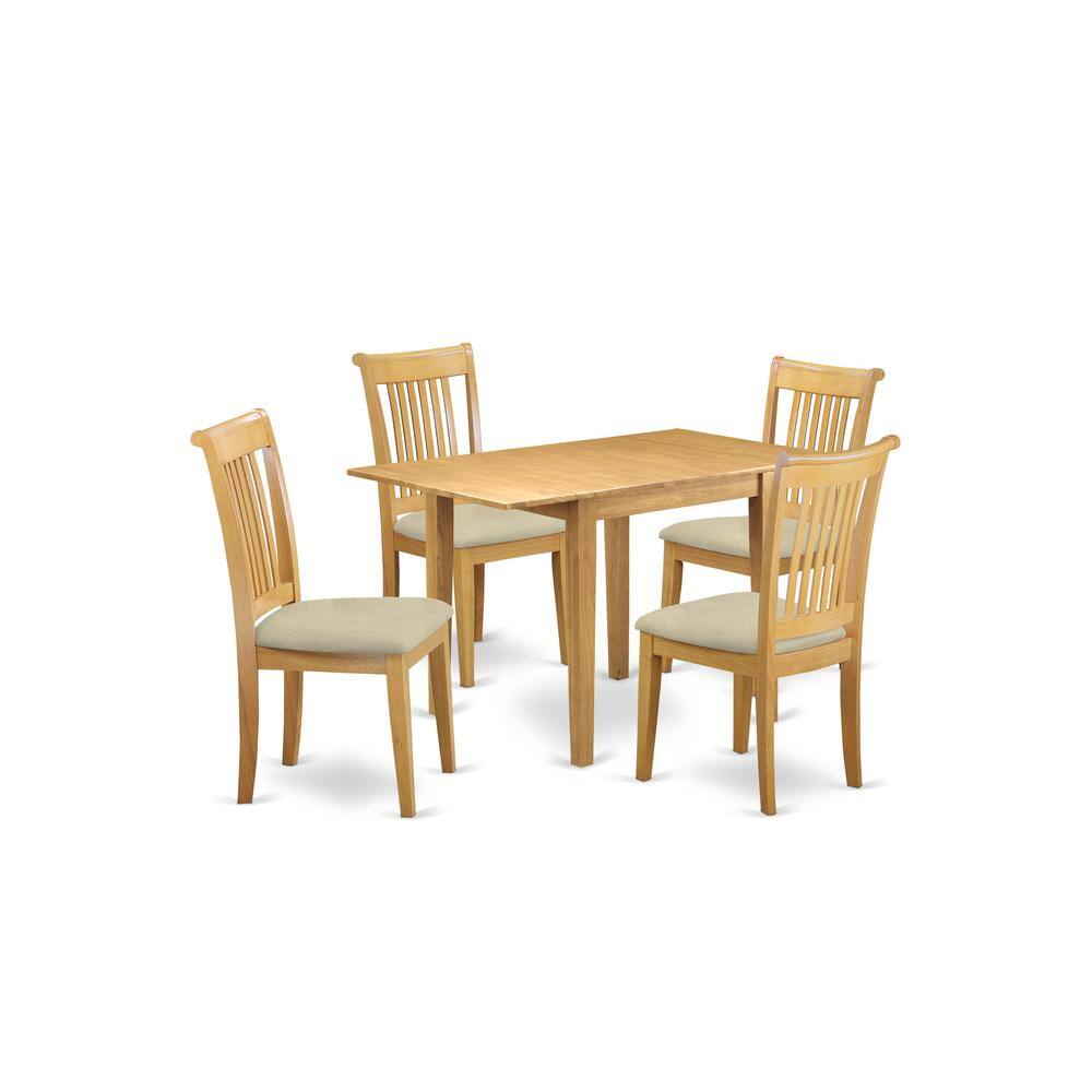 Left. East West Furniture - Dining Room Set Oak - Brown.