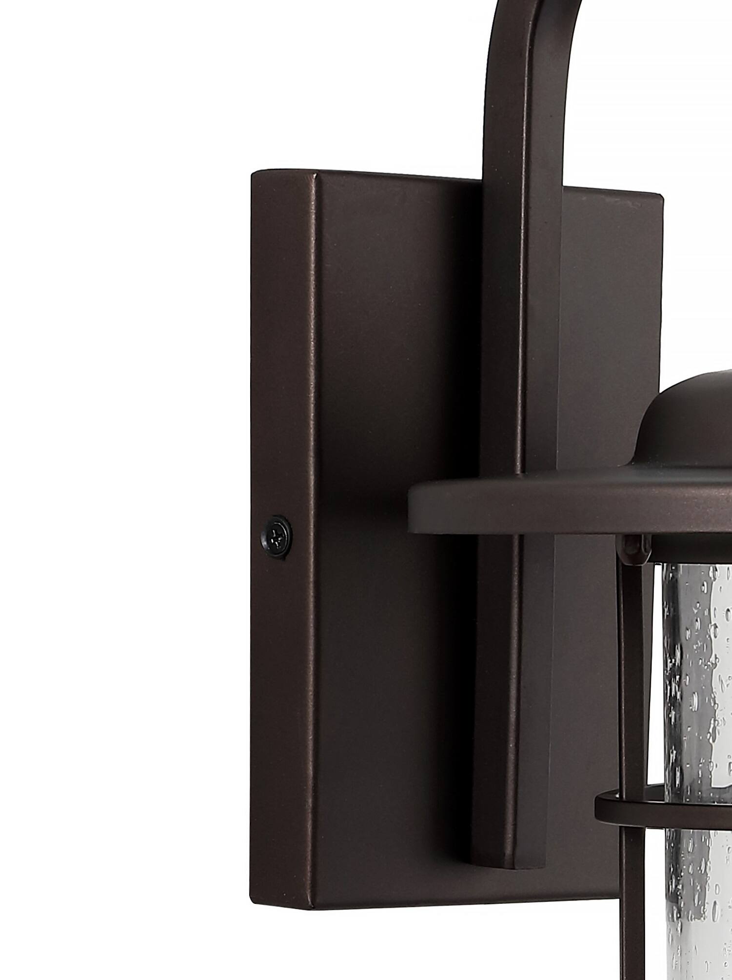 Alt View 5. Jonathan Y - Westfield 10.5" 1-Light Iron/Seeded Glass Rustic Industrial Cage LED Outdoor Sconce, Oil Rubbed Bronze - Oil Rubbed Bronze.