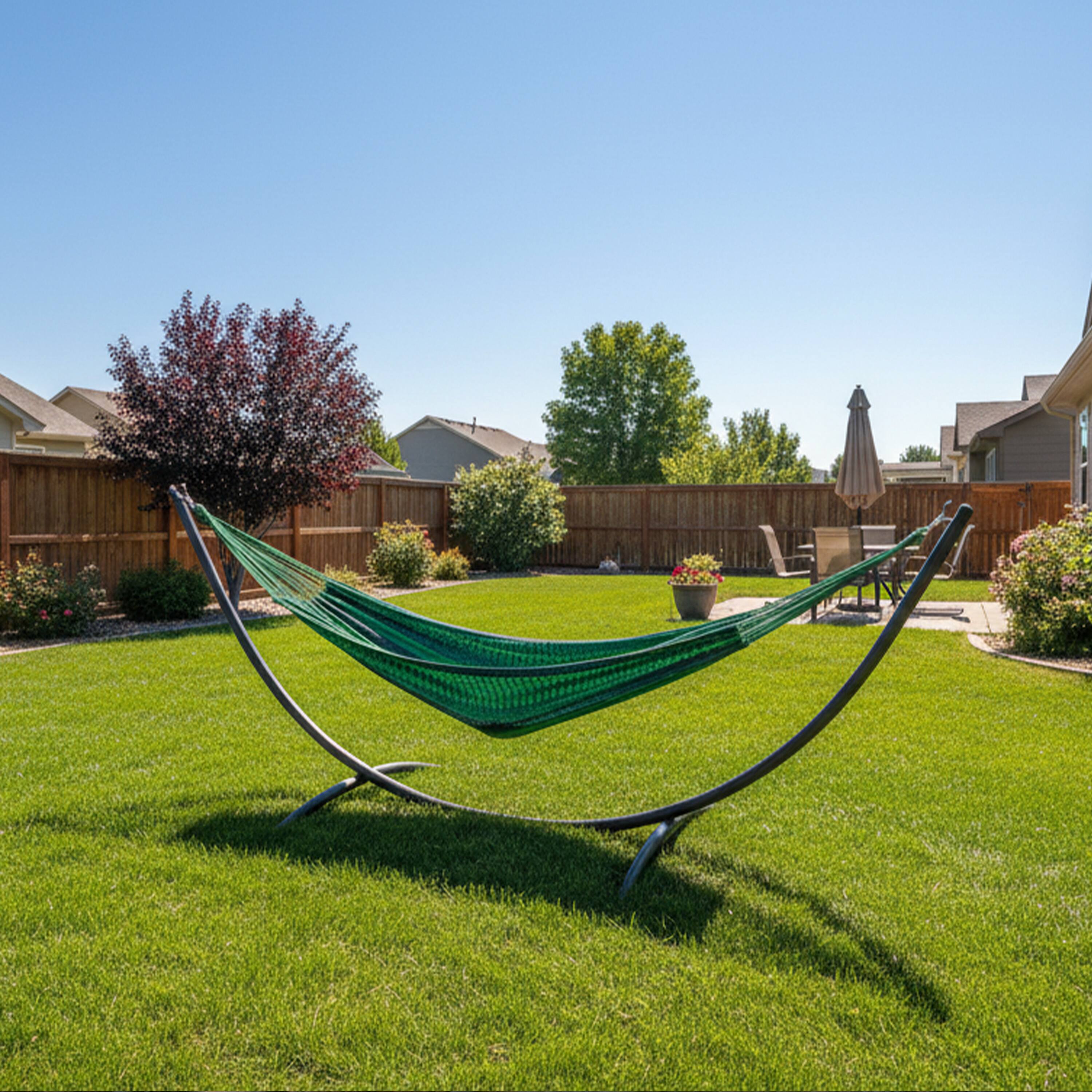 Alt View 7. Sunnydaze - 2-Person Cotton and Nylon Woven Mayan Hammock - Meadow.