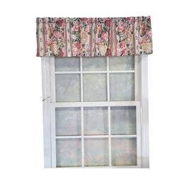 RLF Home - 100% Cotton Flower Lane Tailored Unlined Windows Rod Pocket Valance 68" x 13" - Multi
