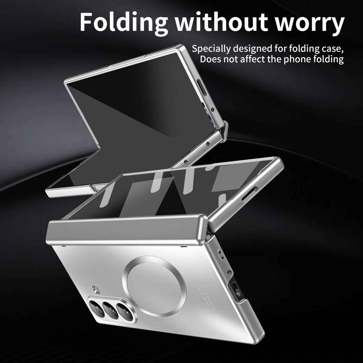 Folding without worry  
Specially designed for folding case, Does not affect the phone folding