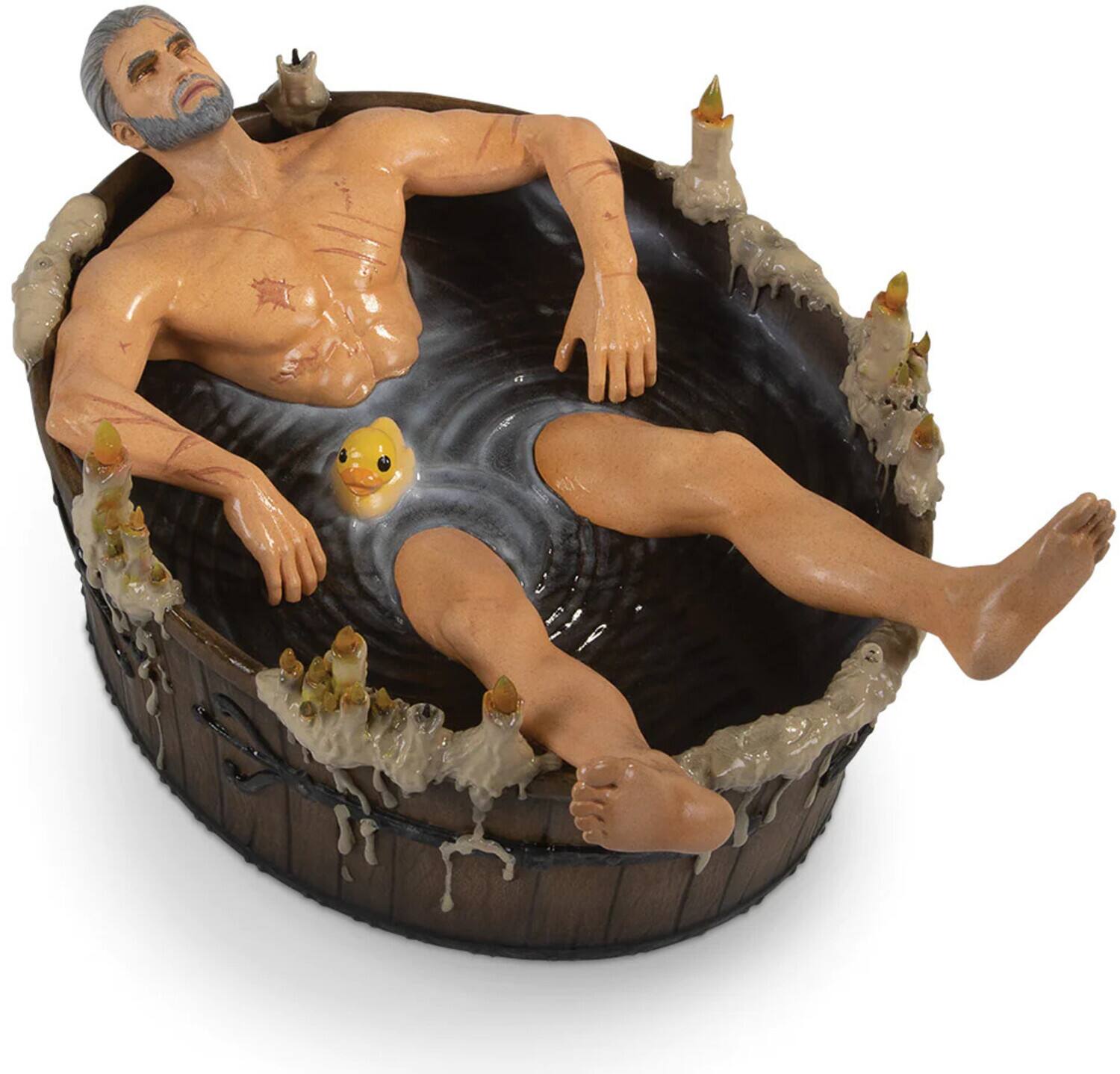 Front. Dark Horse Comics - Dark Horse - The Witcher 3: Wild Hunt - Geralt in the Bath Statuette   - Collectibles - Multicolor.