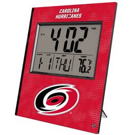 Keyscaper - Carolina Hurricanes Cross Hatch Digital Desk Clock - Multicolor