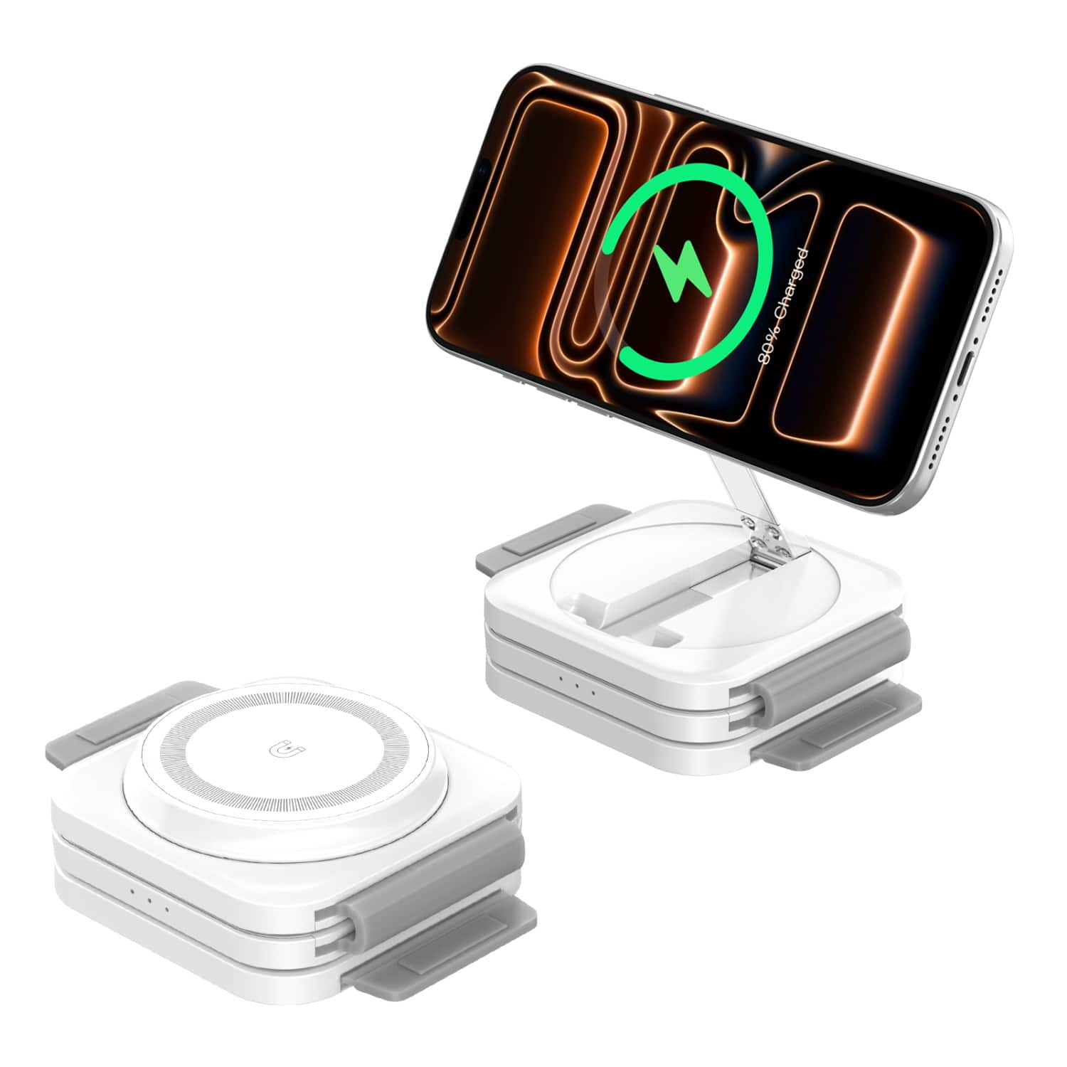 Mybat Pro - 3-in-1 FoldMate Spread Wireless Charging Pad - White - White