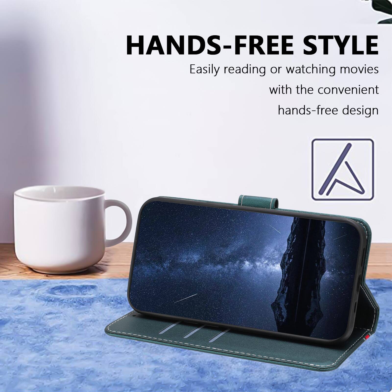 HANDS-FREE STYLE  
Easily reading or watching movies with the convenient hands-free design