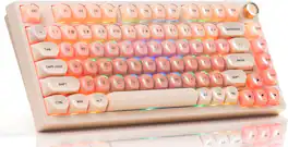 Womier - WK75 75% Wireless Gaming Mechanical Keyboard with Custom Linear Switches - Pink