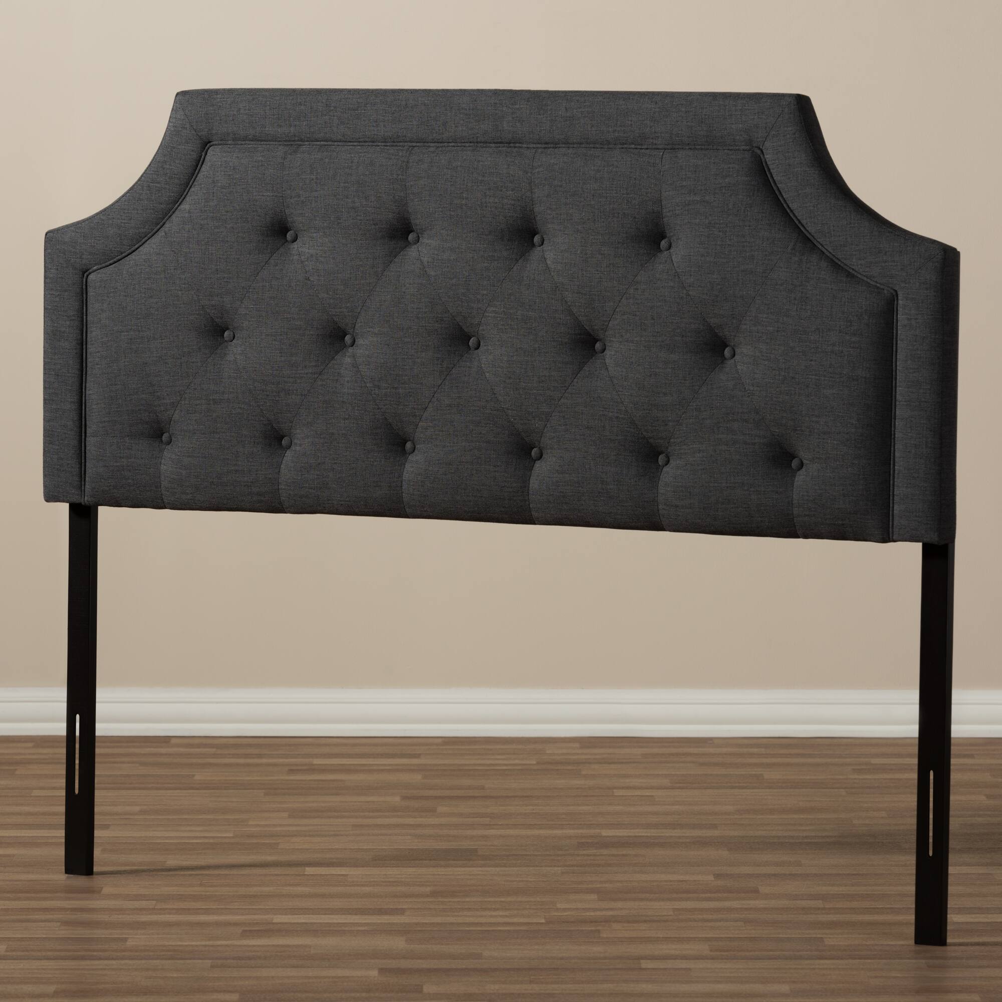 Alt View 1. Baxton Studio - Mars Modern and Contemporary Fabric Full Size Headboard - Dark Grey.