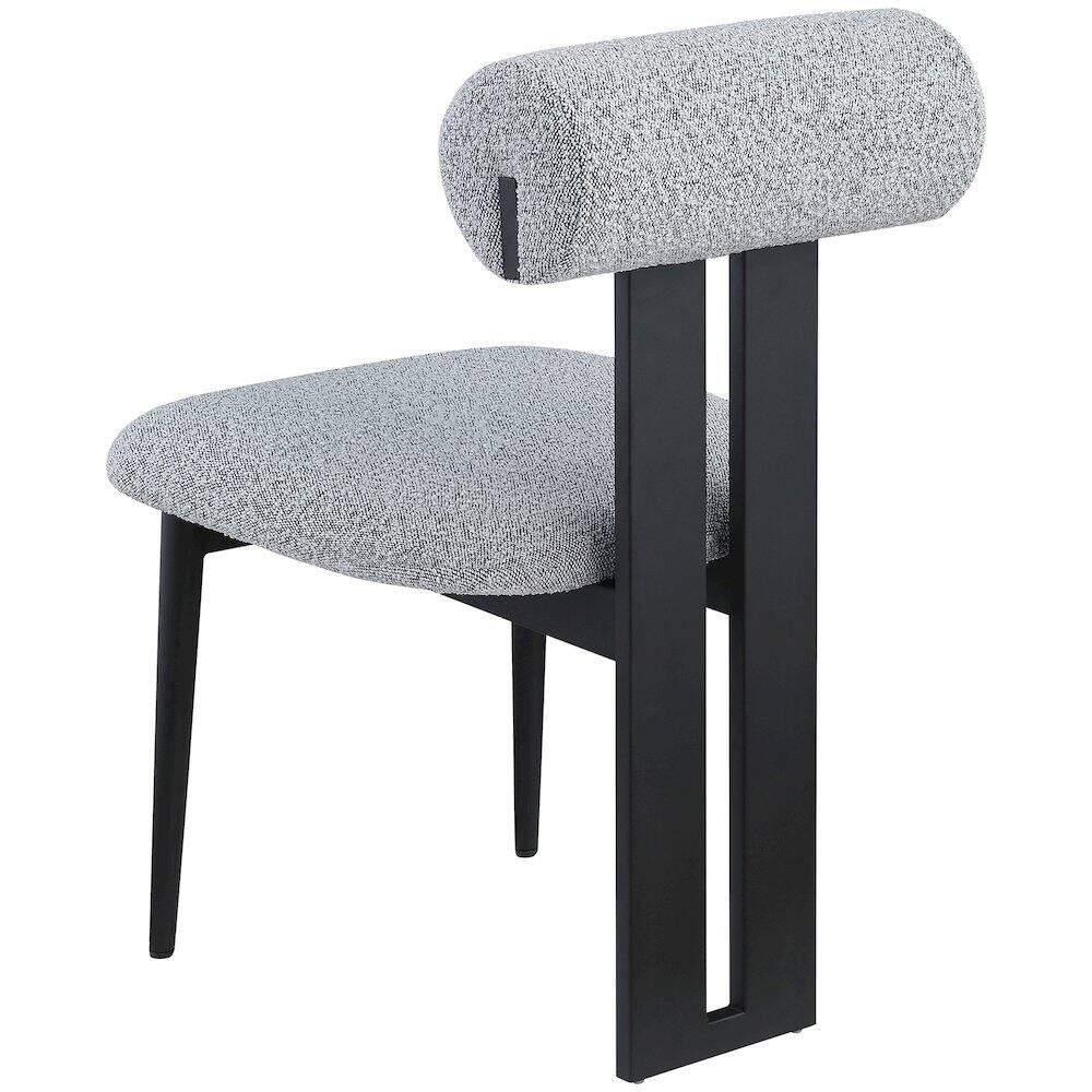 Alt View 4. Meridian Furniture - Dario Grey Boucle Fabric Dining Chair, Set of 2 - Grey.