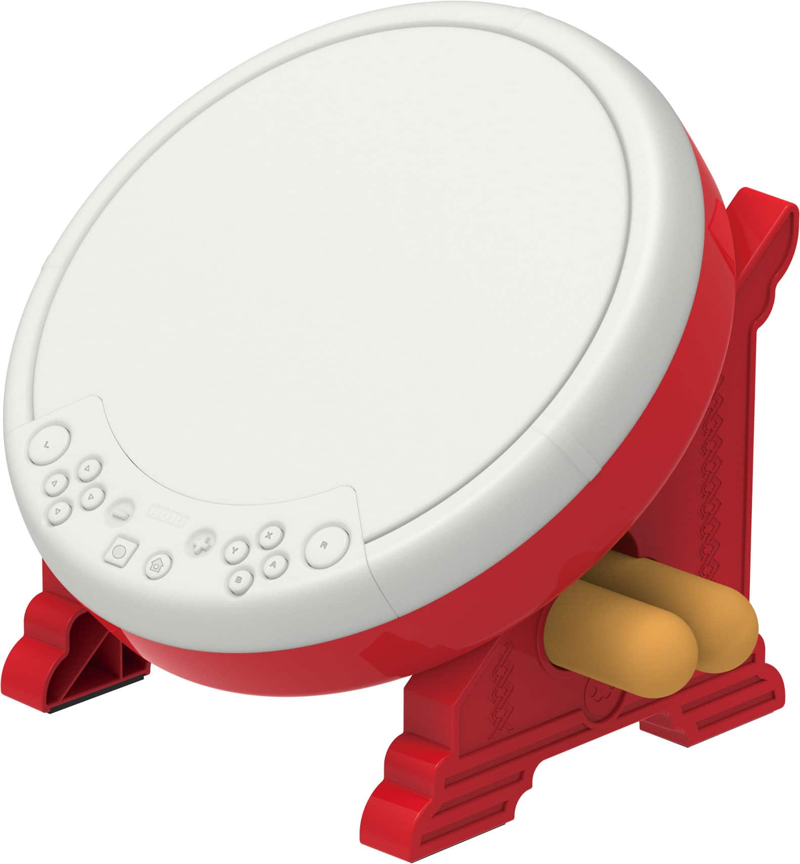 Front. Hori - Taiko no Tatsujin Drum Controller for Nintendo Switch - White.