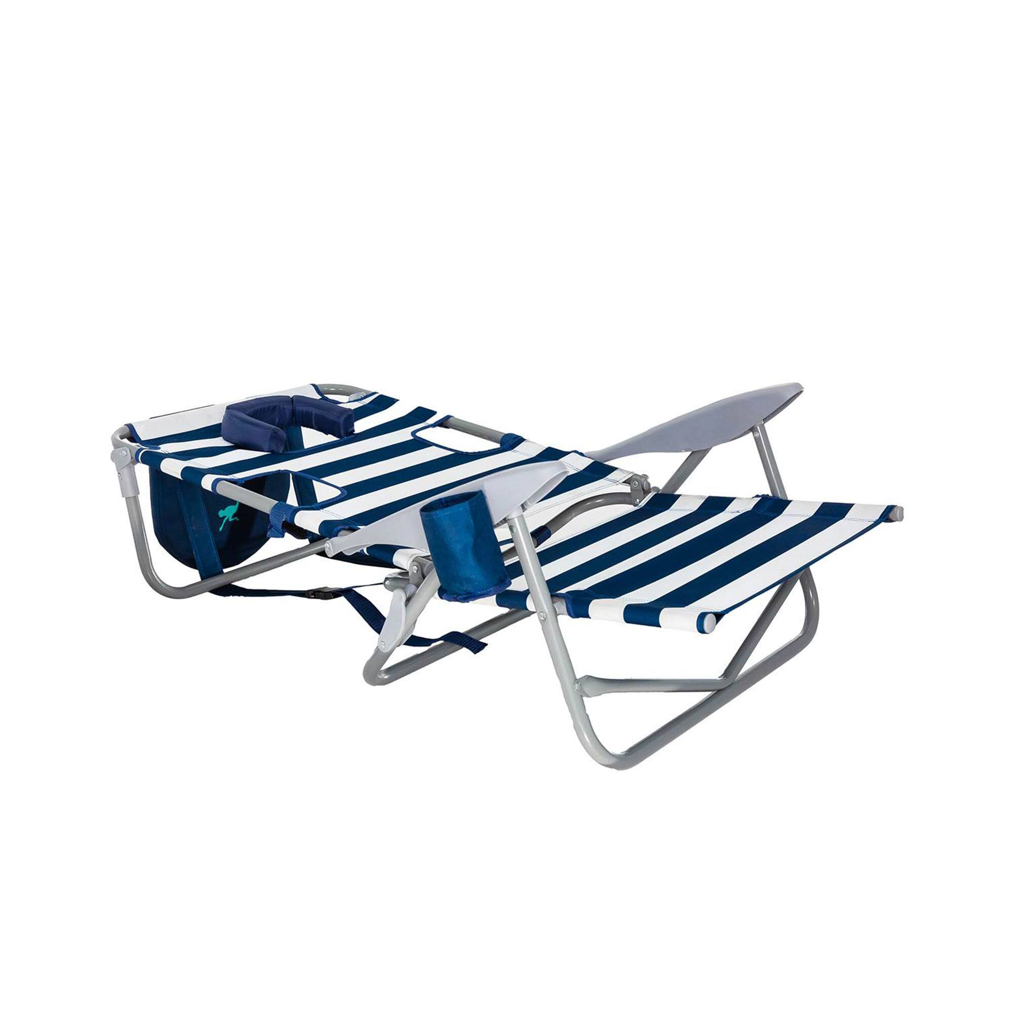 Alt View 7. Ostrich - Ostrich On-Your-Back Outdoor Reclining Beach Pool Camping Chair, Blue Stripe - Striped.