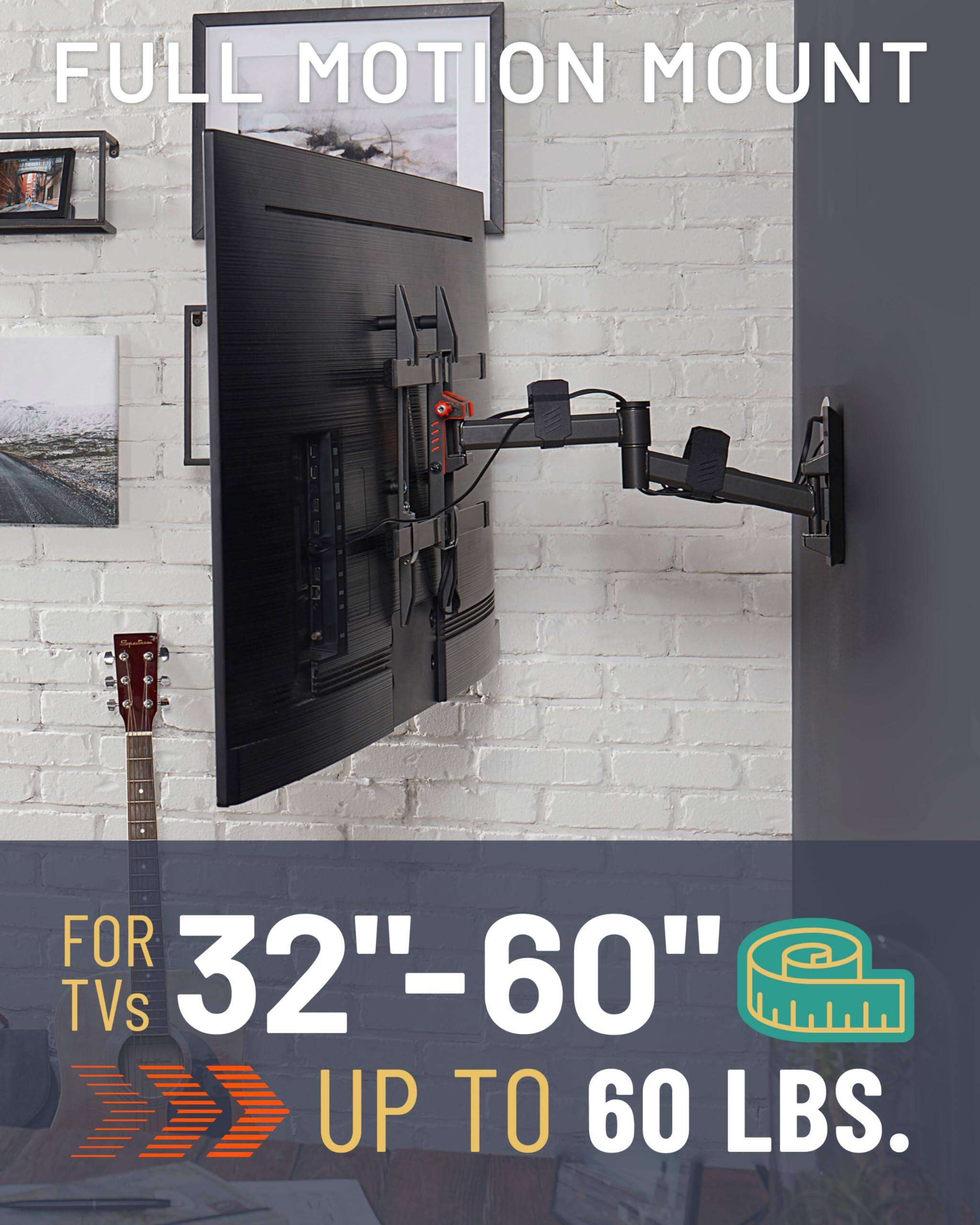 FULL MOTION MOUNT FOR TVs 32"-60" UP TO 60 LBS.