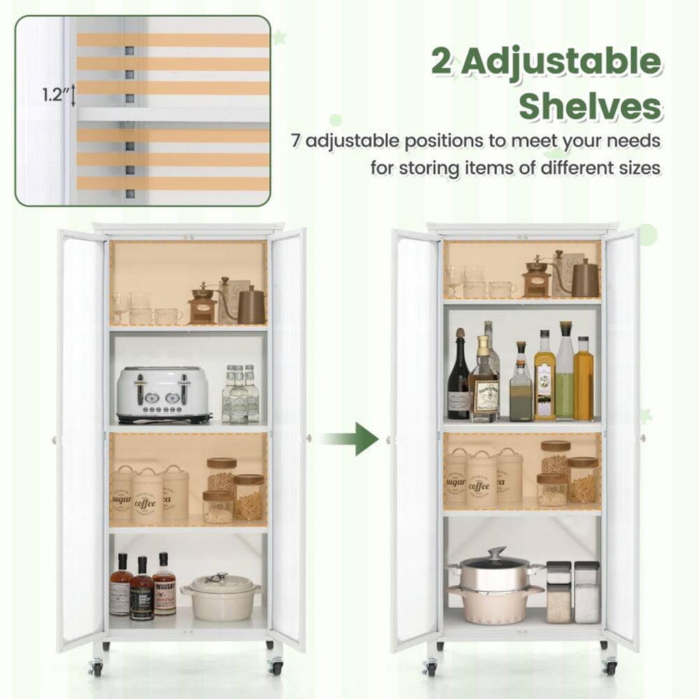2 Adjustable Shelves  
7 adjustable positions to meet your needs for storing items of different sizes  
1.2"