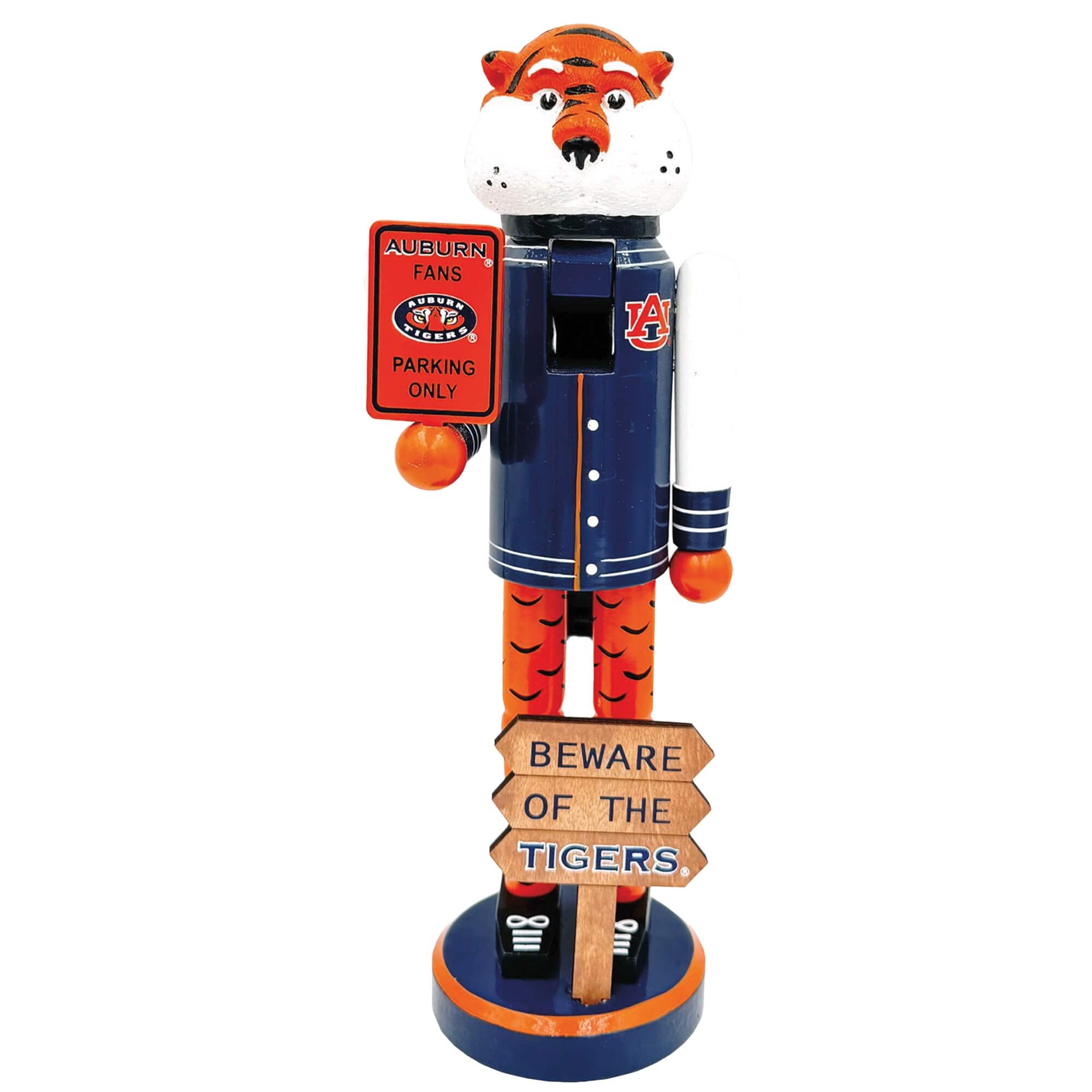 Santa's Workshop - Auburn Tigers 12" Beware Nutcracker - Blue