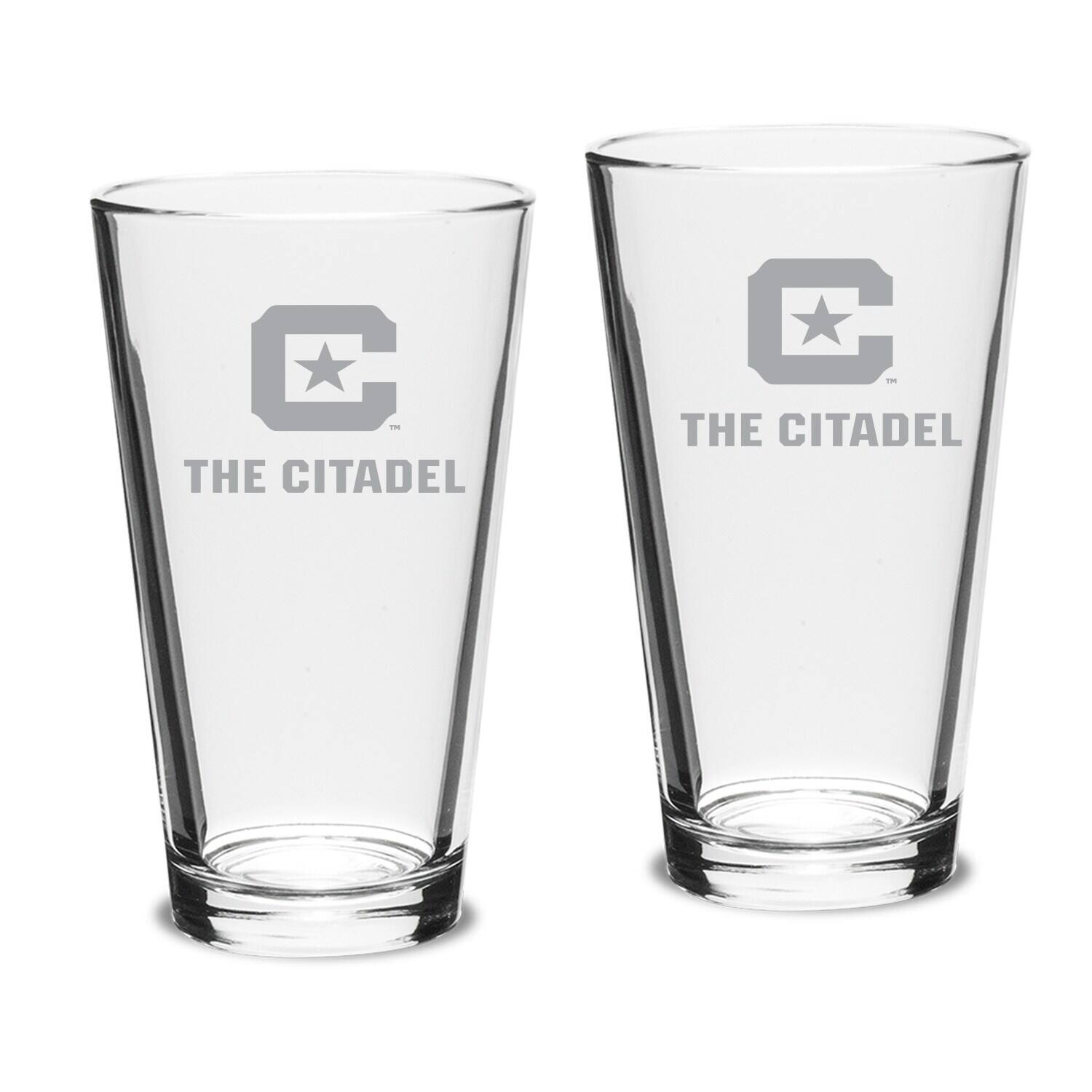 Jardine - Citadel Bulldogs 16oz. Two-Piece Classic Pub Glass Set - Multicolor