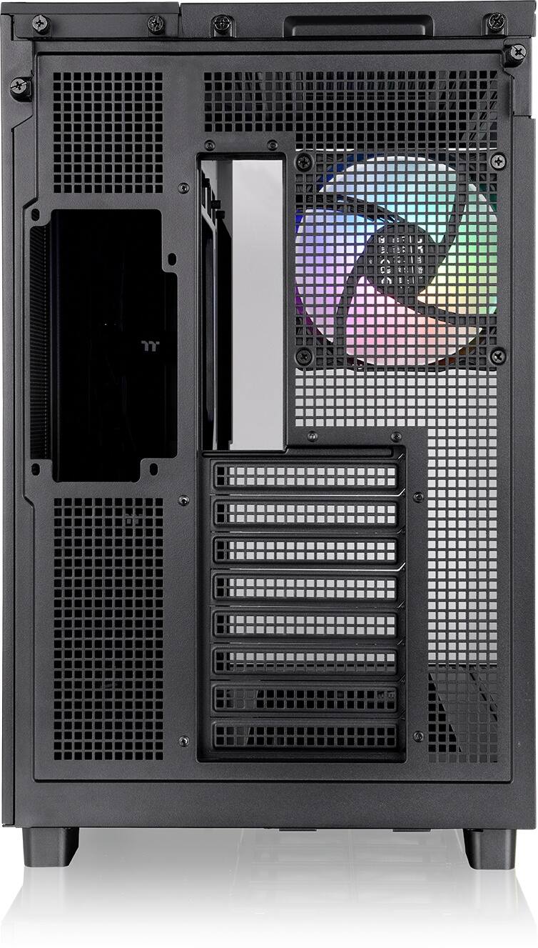 Alt View 3. Thermaltake - View 380 XL TG ARGB Dual-Chamber Chassis with Hidden-Connector Motherboard Support ATX Mid Tower PC Case - Black.