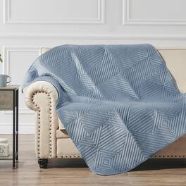 BreeBe - Riviera Velvet Throw - Spa Blue