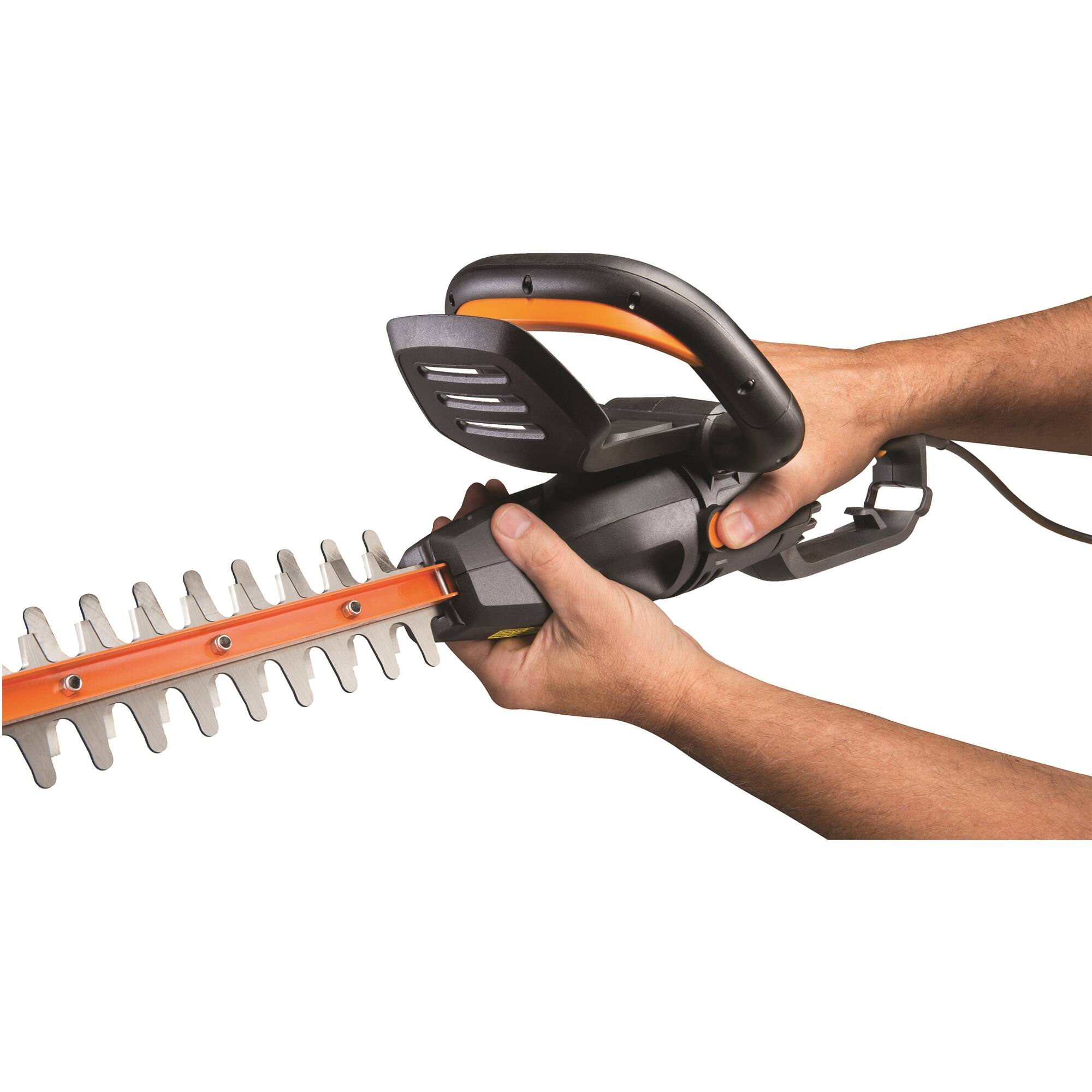 Angle. WORX - 24" Electric Hedge Trimmer with Rotating Handle - Black.