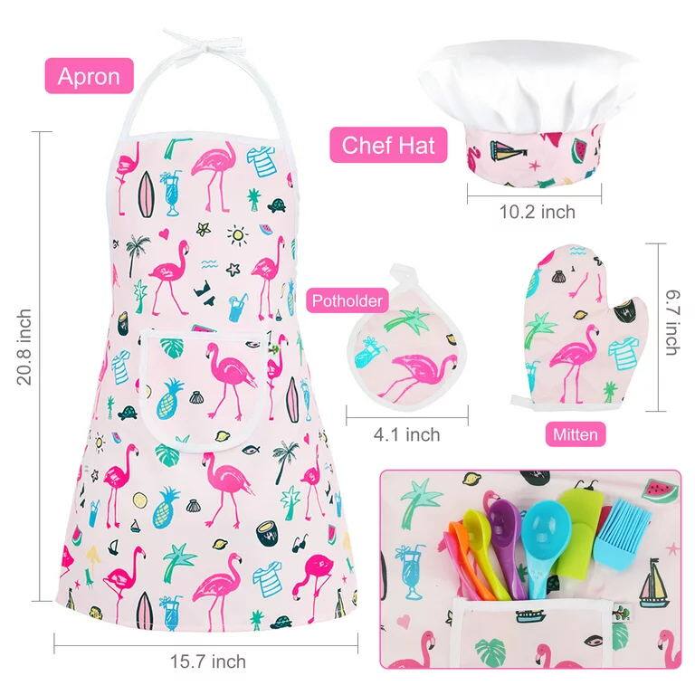 Apron, Chef Hat 10.2 inch, Potholder 6.7 inch, Mitten 4.1 inch, 15.7 inch