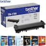 Brother - TN730 Genuine Standard Yield Toner Cartridge Black with Printer Softwares