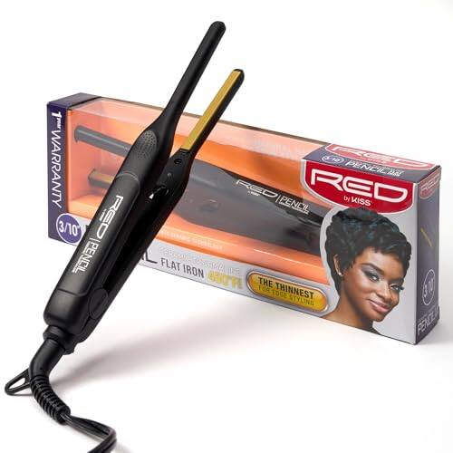 1"WARRANTY 3/10 RED PENCIL Sy PENCIL 010 RC PENCIL 2 RED PENCIL RED by KISS FLAT IRON RCLIDE A50R THE FOR 3 EDGE THINNEST STYLING FERCEE