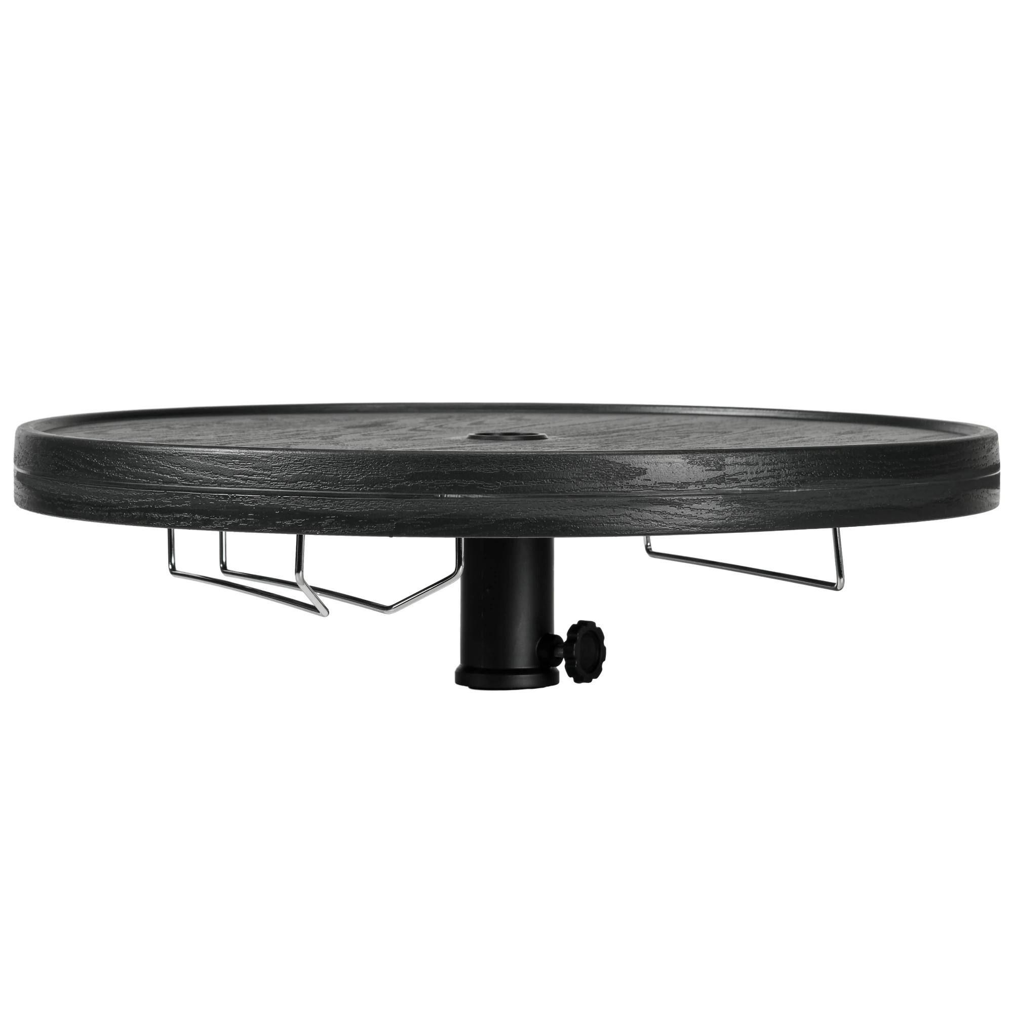 Alt View 7. Spaco - Spaco 23.5" Beach Umbrella Table Tray, Wine Holder and Towel Rack Combo - Black.