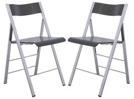 LeisureMod - Menno 4-PCS Acrylic Folding Accent Chair, Open Back, Powder-Coated Steel Frame - Clear