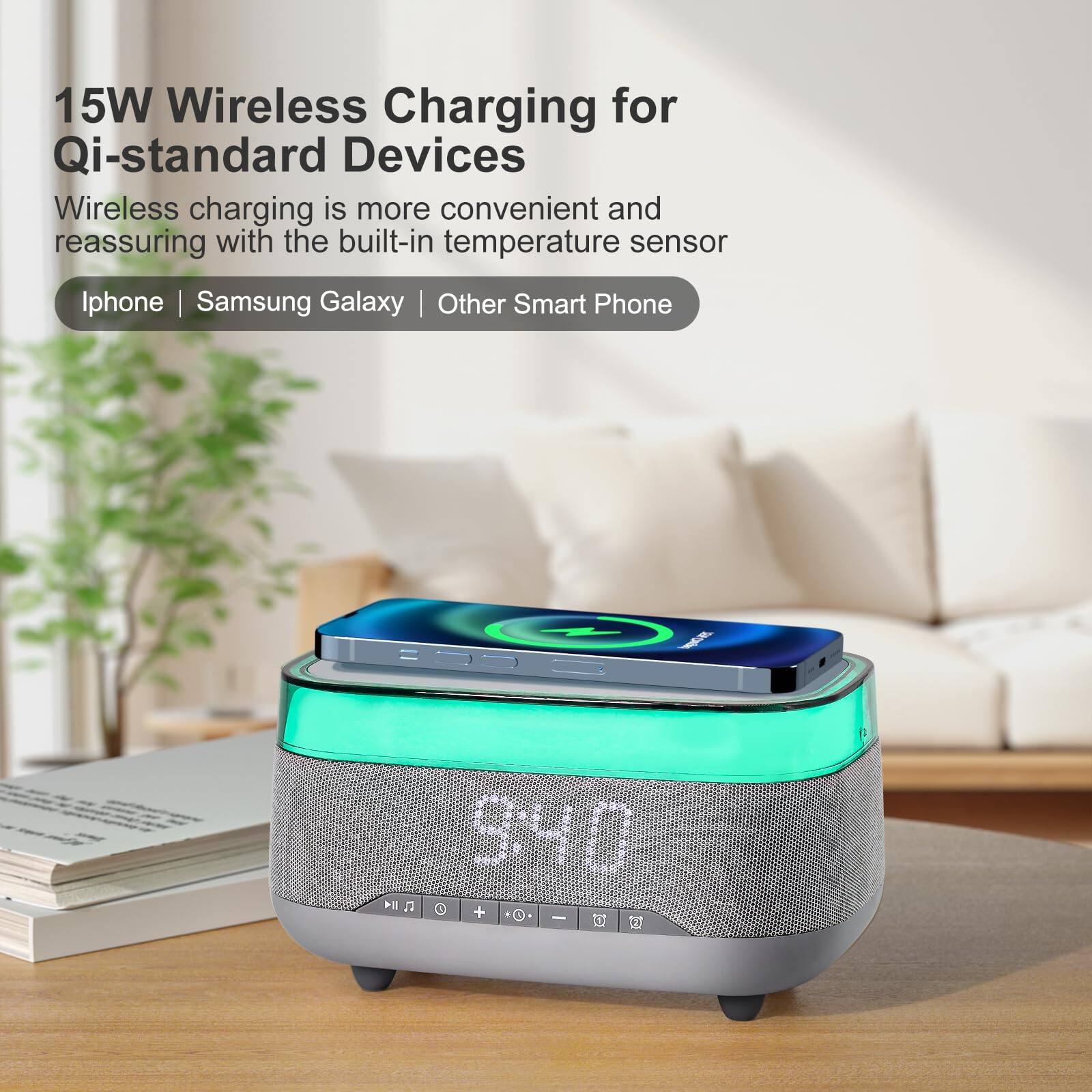 15W Wireless Charging for Qi-standard Devices

Wireless charging is more convenient and reassuring with the built-in temperature sensor

Iphone | Samsung Galaxy | Other Smart Phone