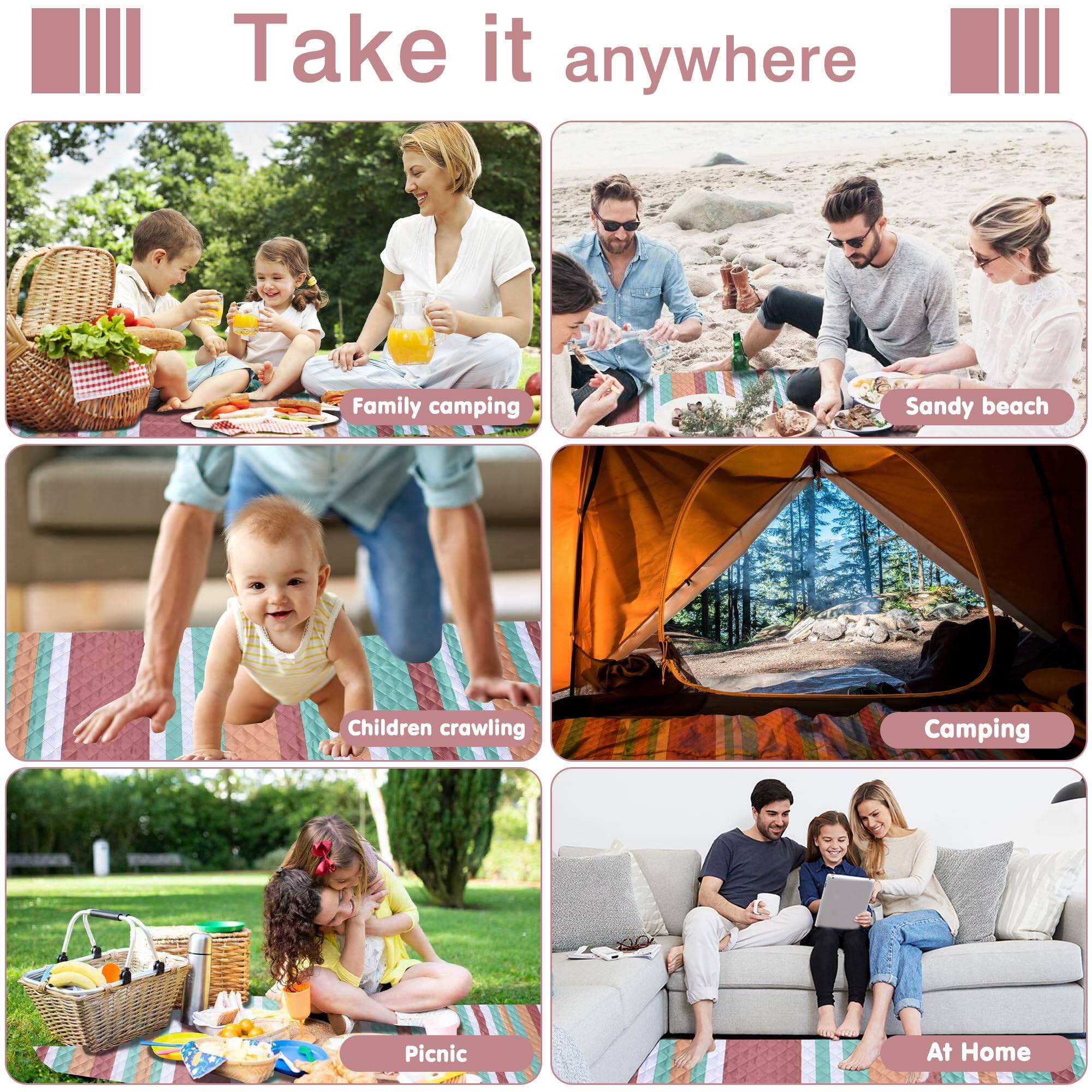 Take it anywhere

- Family camping
- Sandy beach
- Children crawling
- Camping
- Picnic
- At Home