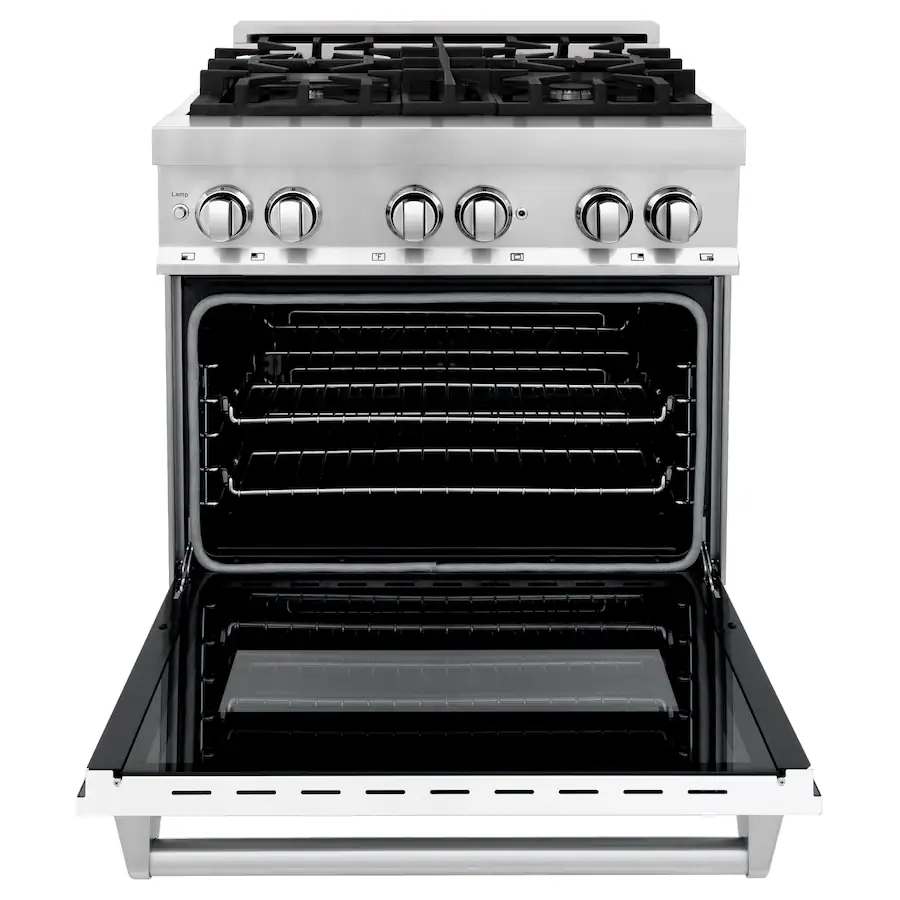 ZLINE 30 in. Wide 4 Burner Legacy Dual Fuel Range Electric Oven w ...