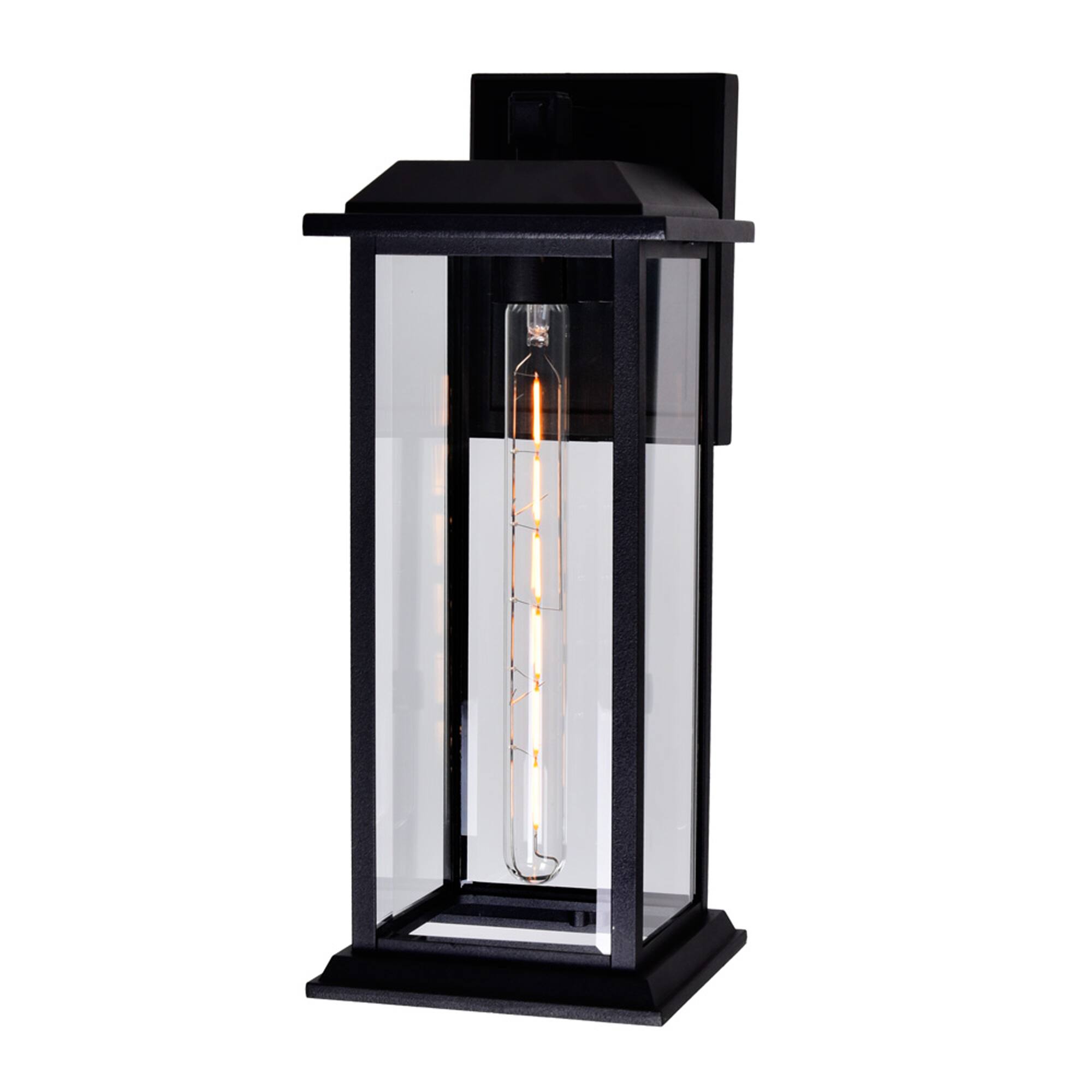 Alt View 2. CWI Lighting - Blackbridge 1 Light Outdoor Black Wall Lantern - Black.