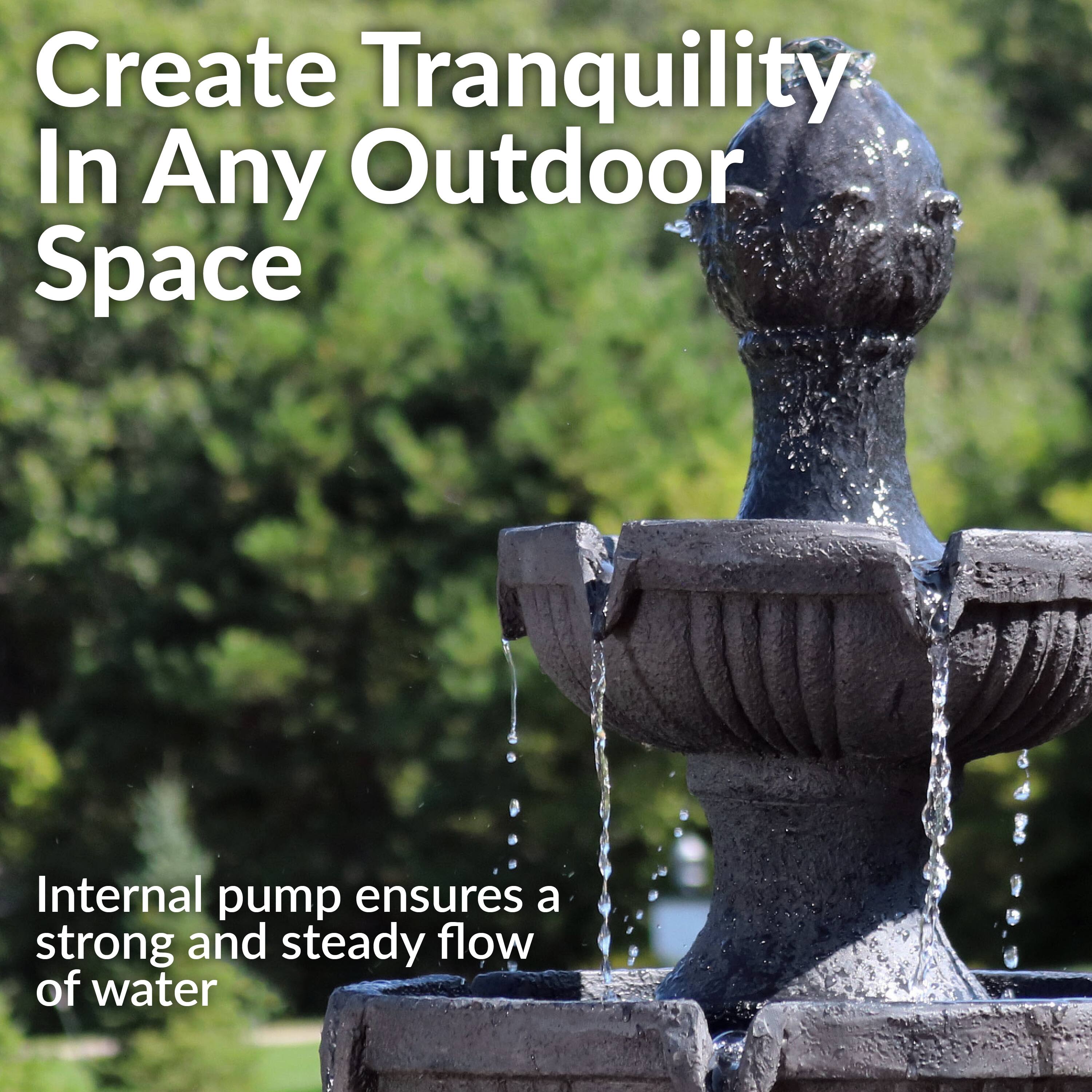 Create Tranquility In Any Outdoor Space

Internal pump ensures a strong and steady flow of water