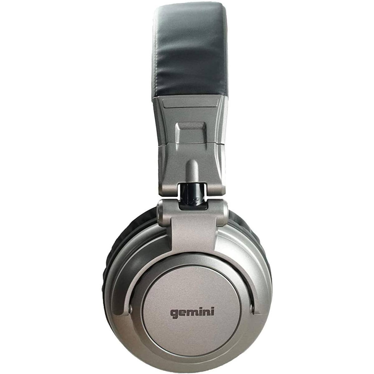 Alt View 2. Gemini - Gemini DJX-500 Over Ear Professional DJ Headphones - Silver.